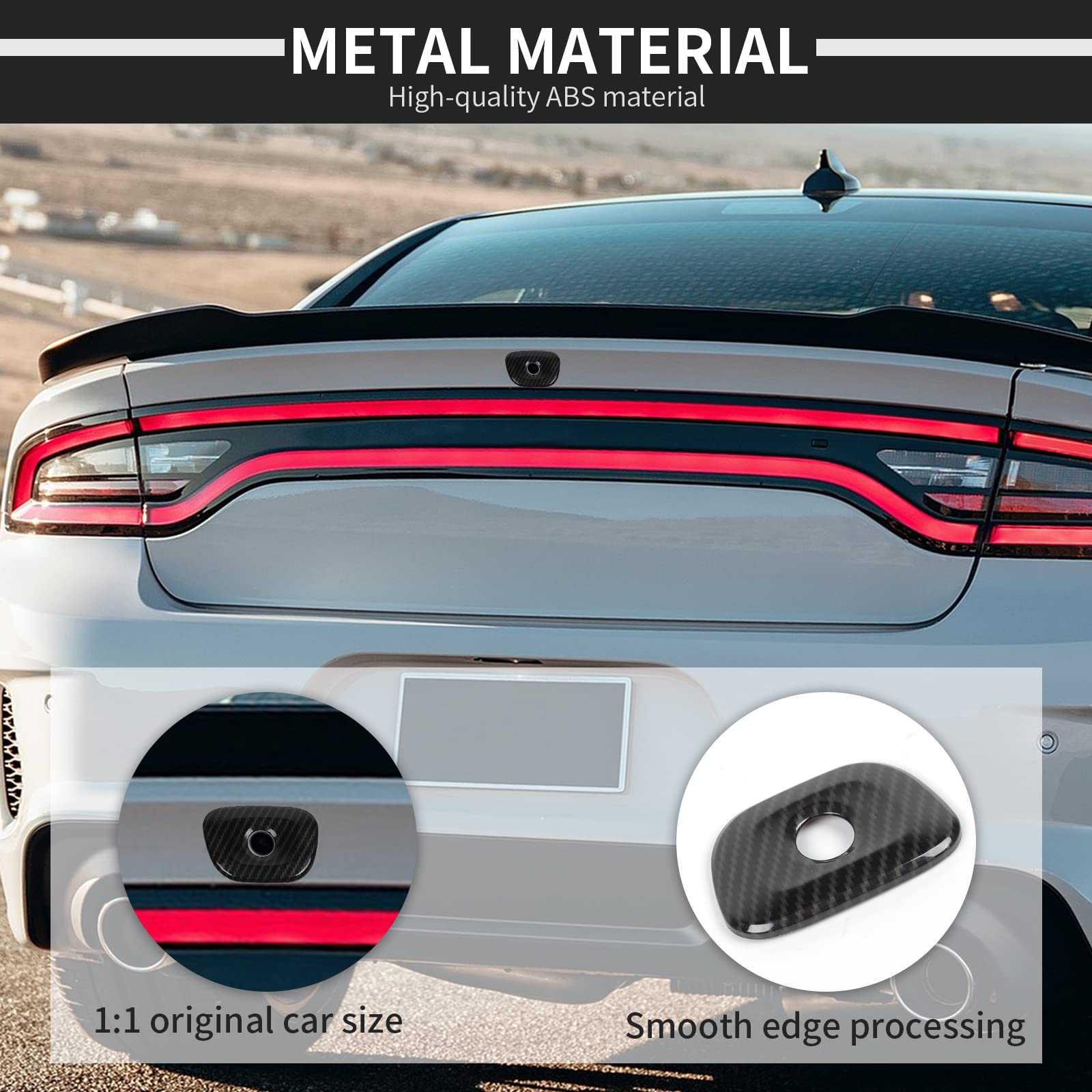 JWWY Dodge Charger Tailgate Camera Trim - Carbon Fiber Replacement for Dodge Charger 2015-2025 Models | Rear View Enhancement & Style Upgrade for Parking & Safety