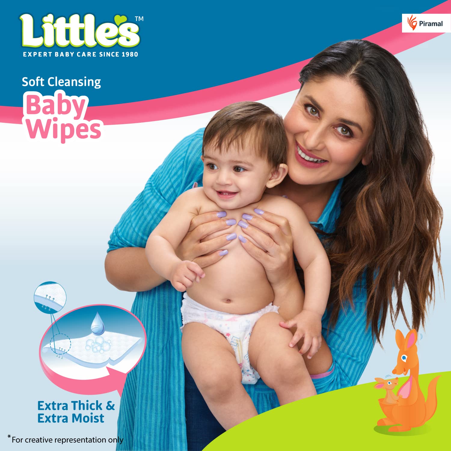 Little's Soft Cleansing Baby Wipes with Lid | 240 Count (3 Packs of 80) | Extra Thick & Moist Hypoallergenic Wipes for Sensitive Skin | Enriched with Aloe Vera, Vitamin E & Jojoba Oil to Prevent Diaper Rash | Perfect for Diaper Changes, On-the-Go Cleaning & Baby Care Essentials