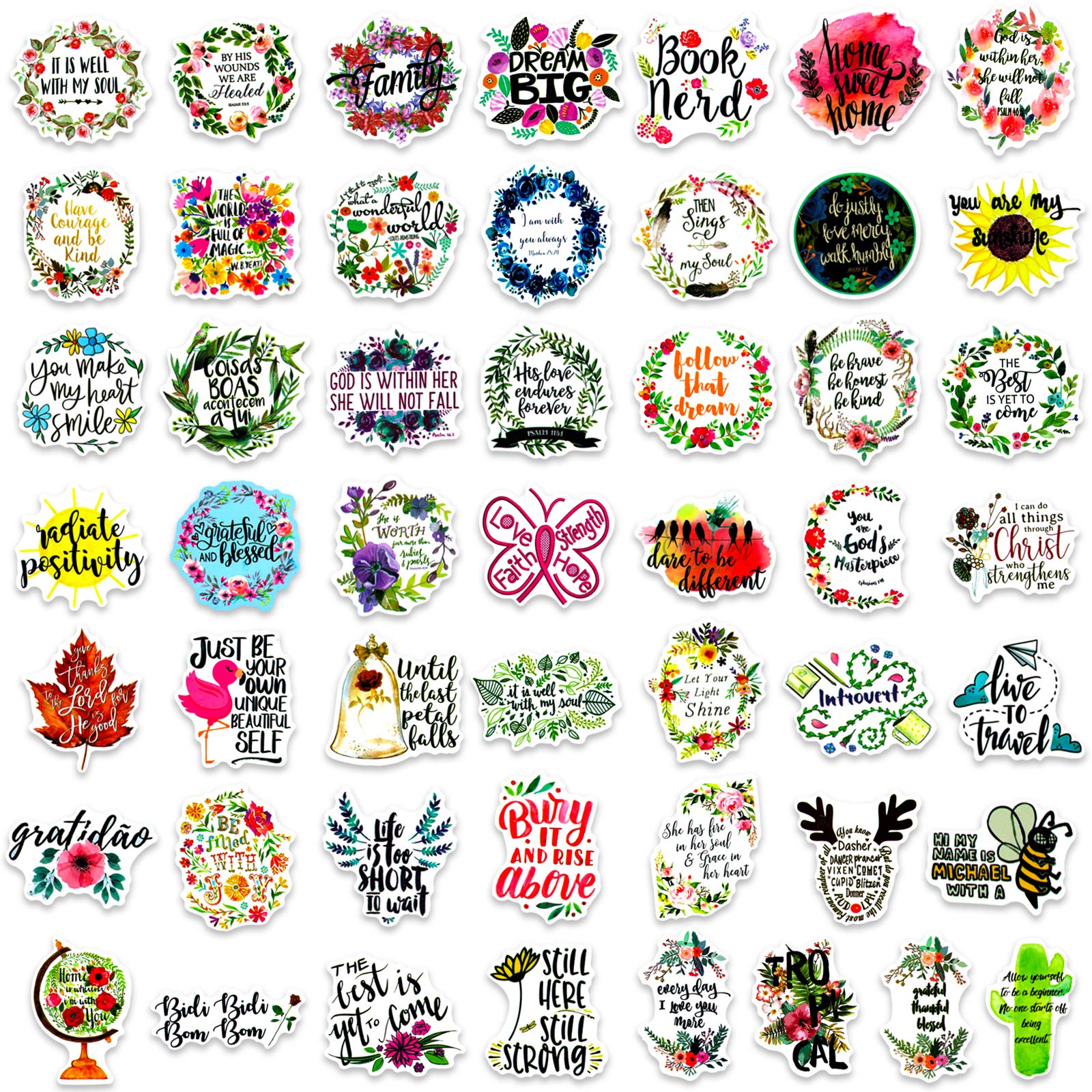 200Pcs Motivational Stickers - Inspirational Quote Stickers for Adults, Students, Teachers & Employees - Waterproof Vinyl Stickers for Water Bottles, Laptops, Scrapbooks & Journals - Perfect for Office, School, Planner & DIY Projects