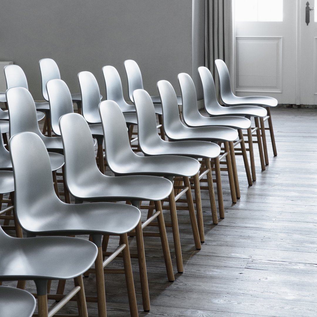 Modern Form Chair with Sturdy Wooden Legs - Perfect for Dining Room, Office, or Living Room Decor