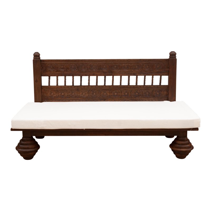 Hand Carved Wooden Elegant Traditional Sofa - Vintage Home Decor for Living Room, Lounge & Office - Perfect for Cozy Seating & Stylish Interior Design
