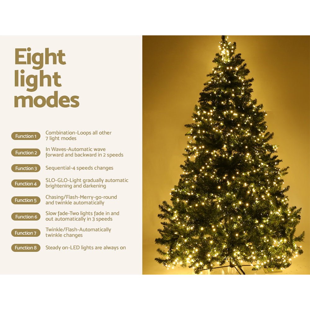 2.4M Pre-Lit Christmas Tree with 1488 Warm White LED Lights - Perfect for Living Room, Office, and Holiday Decorations