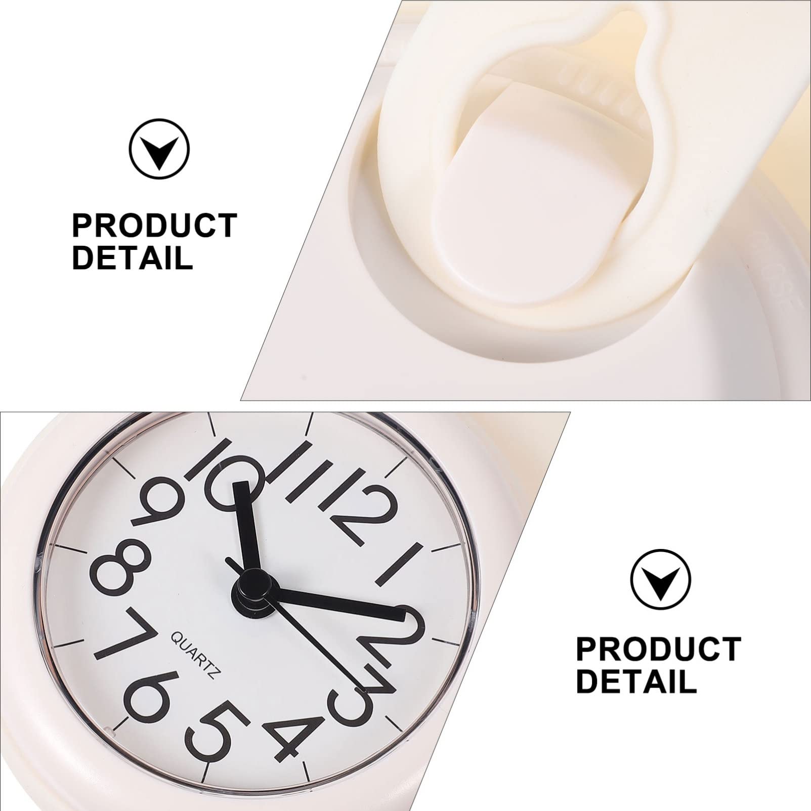 FOMIYES Silent Bathroom Wall Clock - Waterproof Digital Alarm Clock for Shower & Home Decor