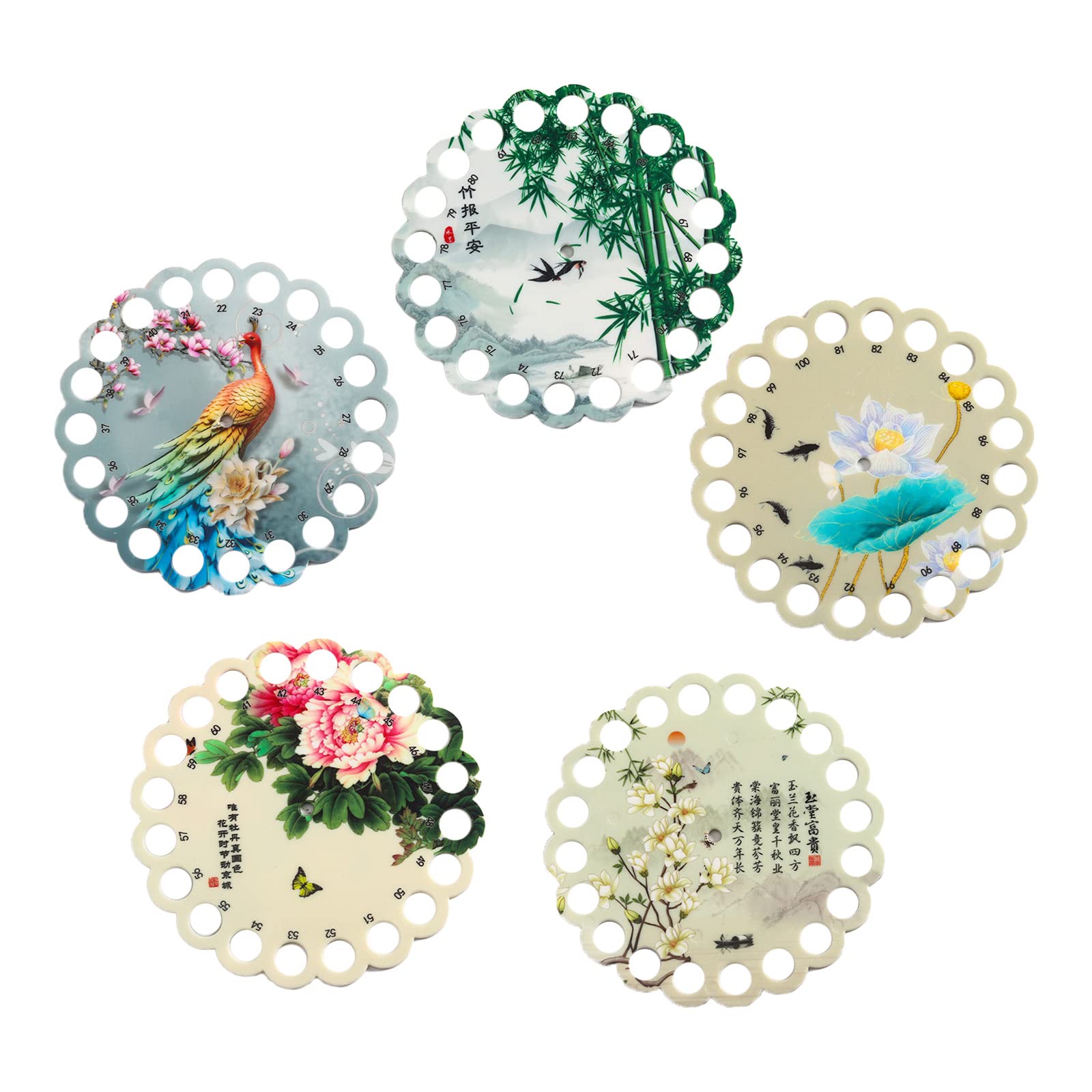 5 Pcs Plastic Embroidery Floss Organizer - Sewing Thread Winding Plate Board Card for Cross Stitch, Knitting & Craft Storage (Multicolor) - Perfect for Needlework Projects, DIY Crafts & Thread Organization