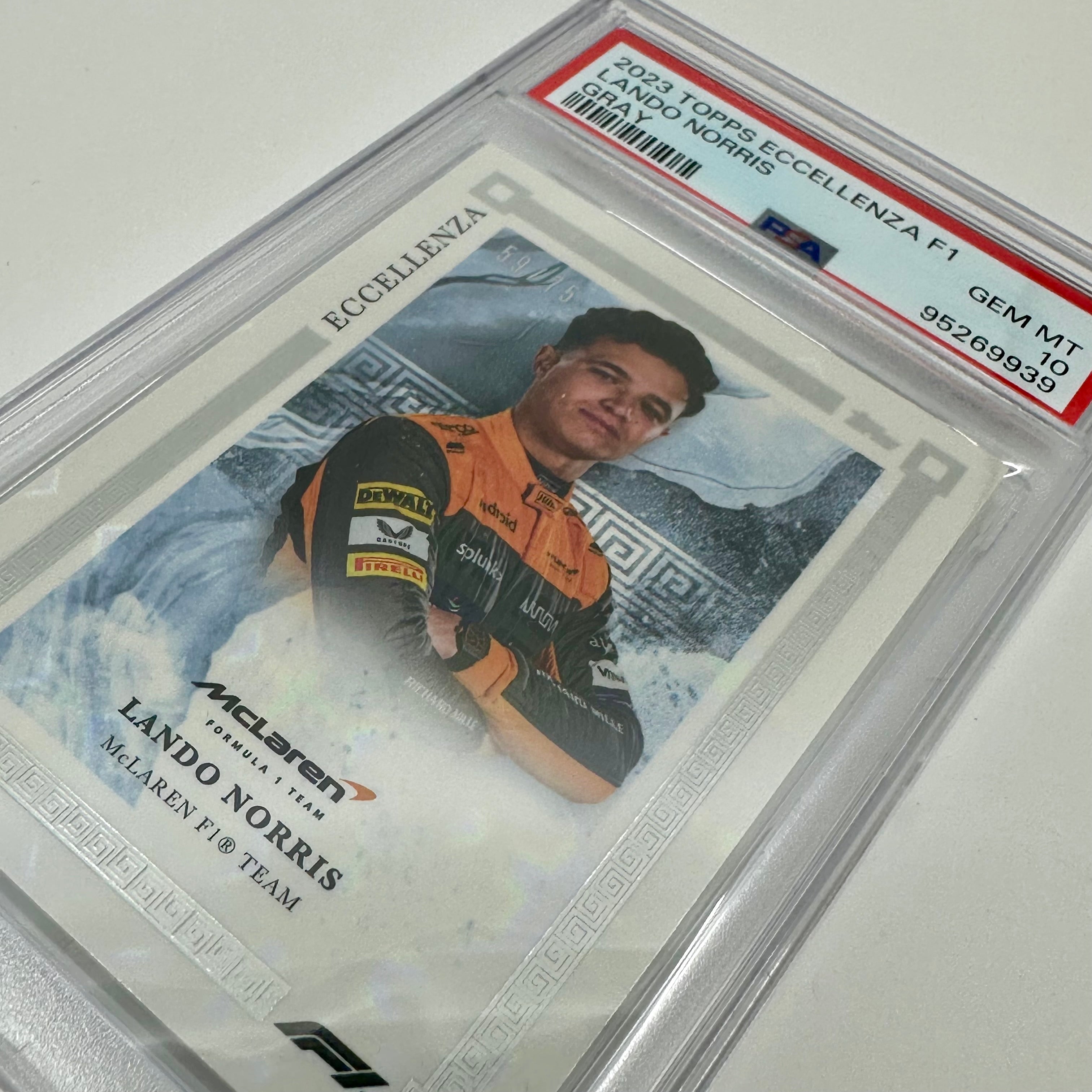 2023 Topps Eccellenza F1 Lando Norris Gray PSA 10 Card - 59/75 - Perfect for F1 Collectors and Racing Memorabilia Enthusiasts