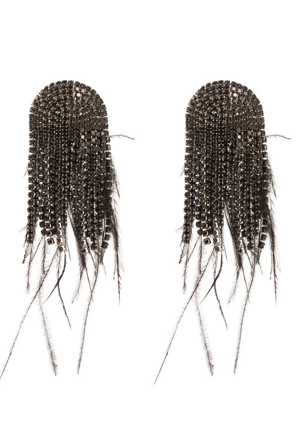 Elegant Baroque Feather Diamond Earrings for Women – Vintage-Inspired Jewelry for Parties, Weddings & Special Occasions