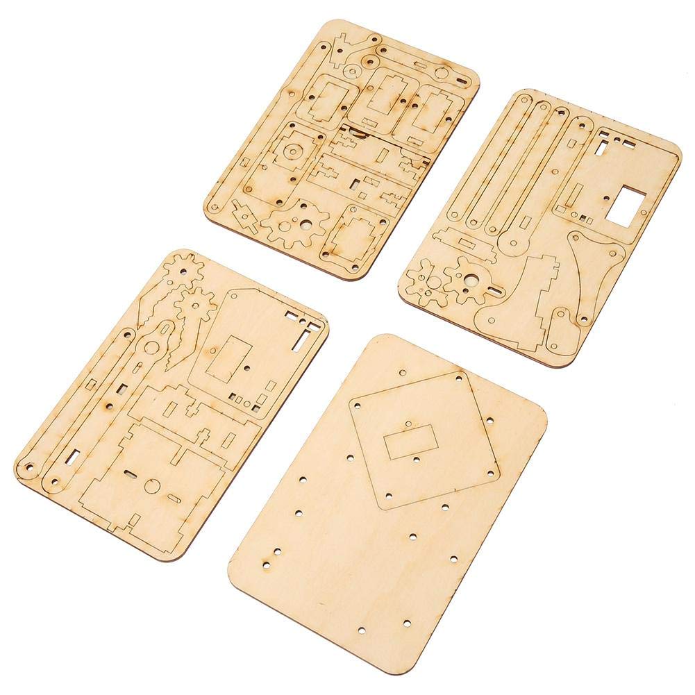 4 DOF Wooden Robotic Mechanical Arm with SG90 Servo - Compatible with Arduino & Raspberry Pi - Single Arm Desk Mount Stand for DIY Robotics Projects - Perfect for STEM Education, Coding Practice & Home Automation