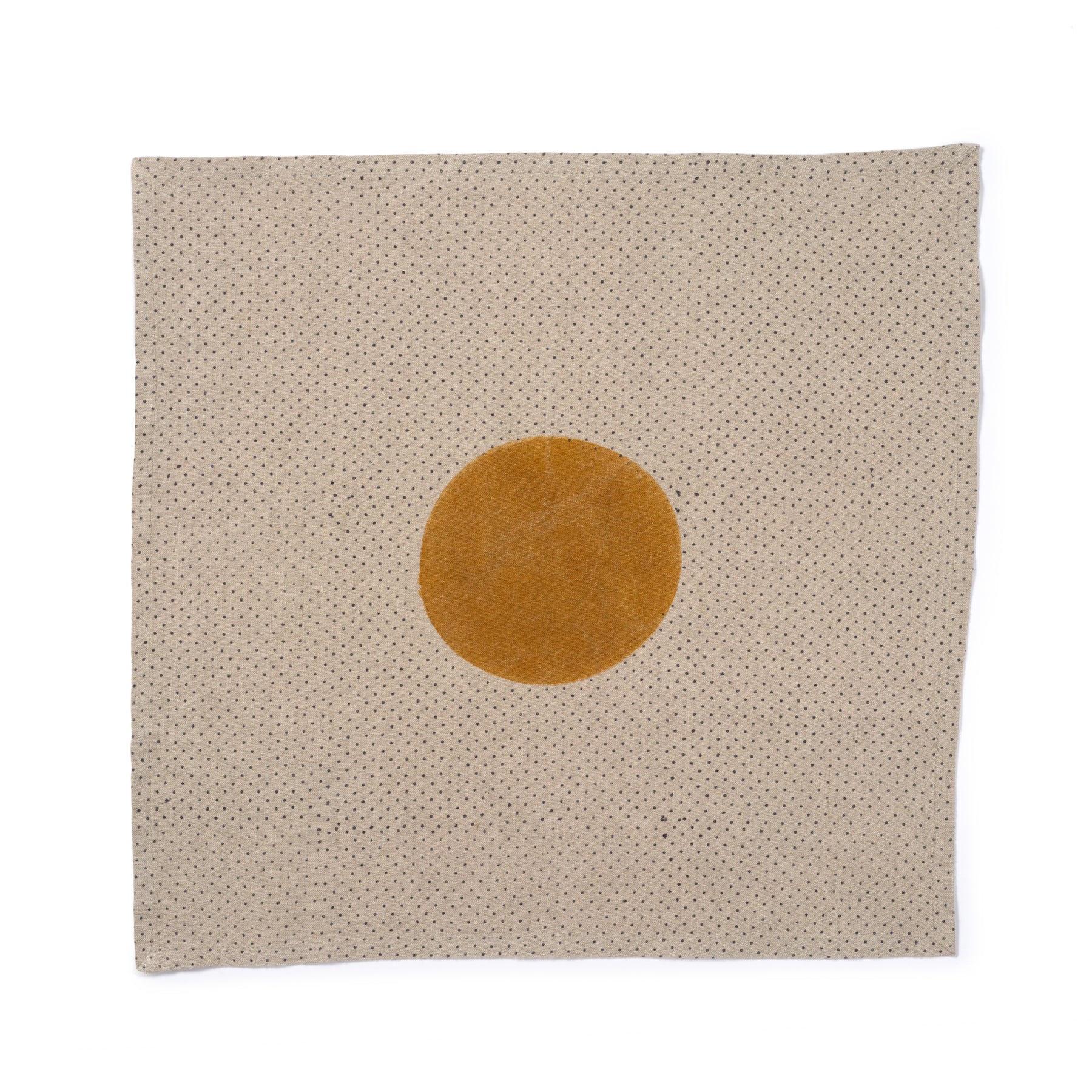 Ochre Moonphase Napkin with Black Dot - Elegant Dinner Party & Home Decor Tableware for Special Occasions