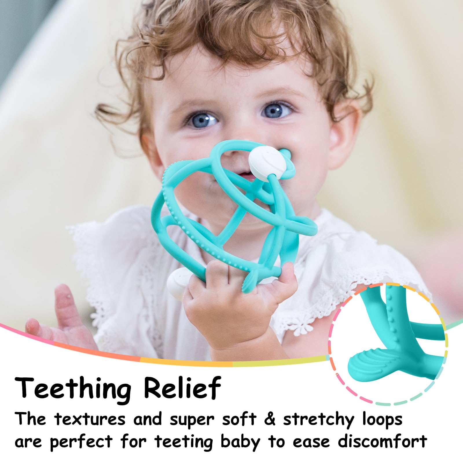 Mombella Snail Baby Teether & Rattle Toy - Soft Silicone Teething Toys for Infants 3-18 Months | BPA Free Chew Toy for Soothing Sore Gums | Perfect for Newborn Sensory Development & On-the-Go Parenting