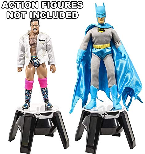 2 Pack Solar Powered Rotating Spinning Action Figure Display Stand - Perfect for Collectible Showcase, Desk Decor, and Gift Ideas