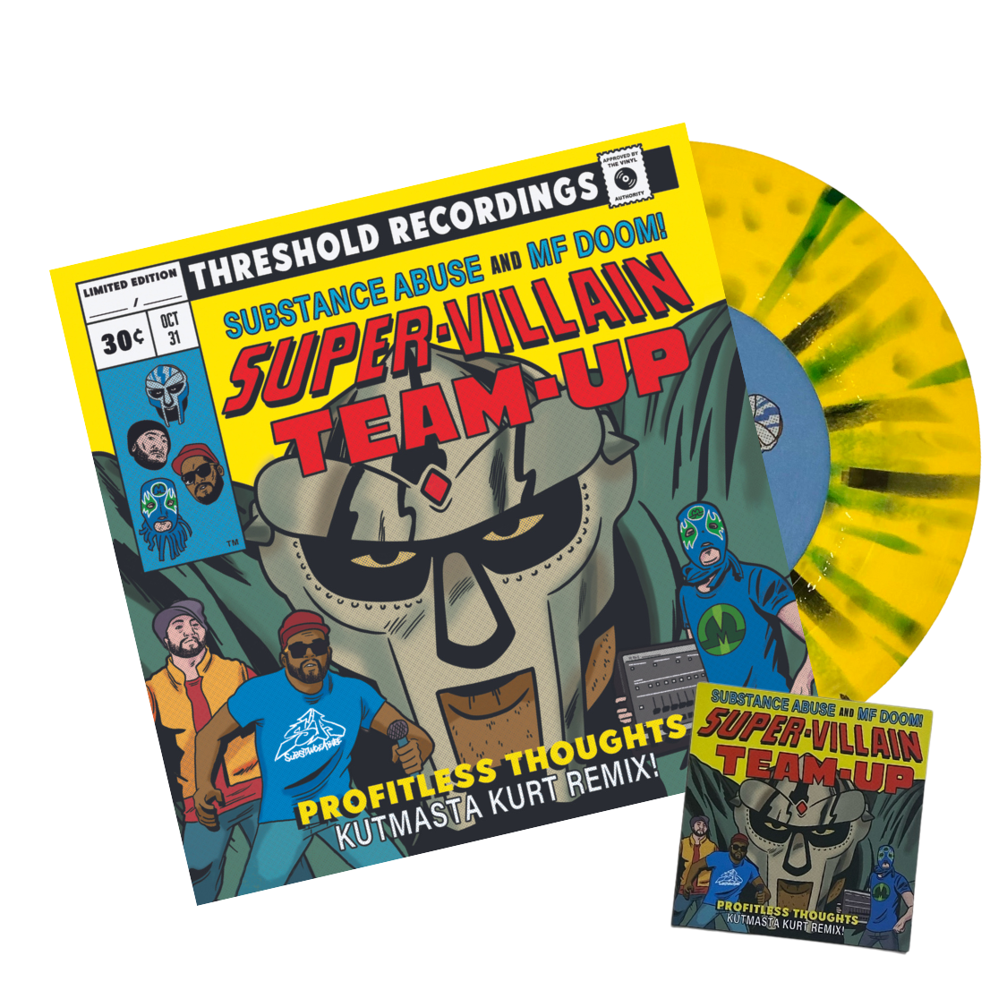Super Villain Team Up Comic Book - Yellow Splatter Edition with Exclusive Magnet | Collectible Marvel Comics for Fans & Gifts