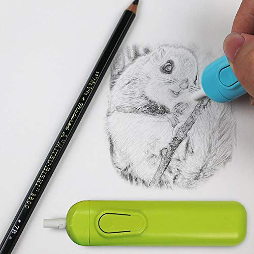 Automatic Electric Eraser Pen - Battery Powered (2 AAA) with 20 Eraser Refills - Portable Rubber Pencil Eraser for Artists, Students & Office Use - Perfect for Sketching, Drawing & Correcting Documents
