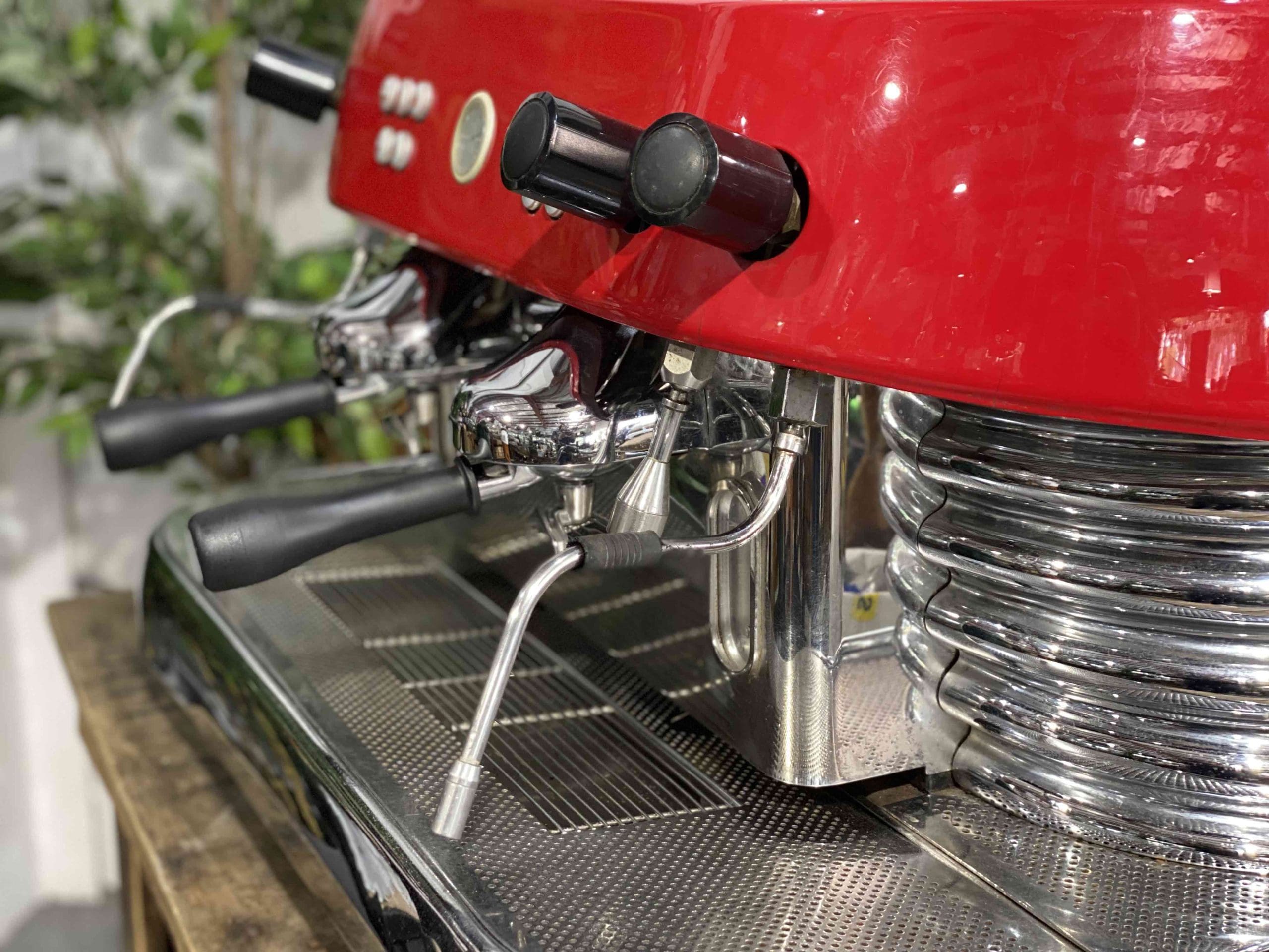 Brasilia Excelsior 2 Group Commercial Espresso Machine - Professional Red Coffee Maker for Cafes, Restaurants & Coffee Shops - Perfect for High Volume Brewing & Barista Use