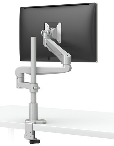 Evolve1-FM-SLV Single Monitor Arm - Adjustable Desk Mount for 13-32 inch Screens | Ergonomic VESA Stand for Home & Office Workspace | Perfect for Gaming, Coding & Multitasking