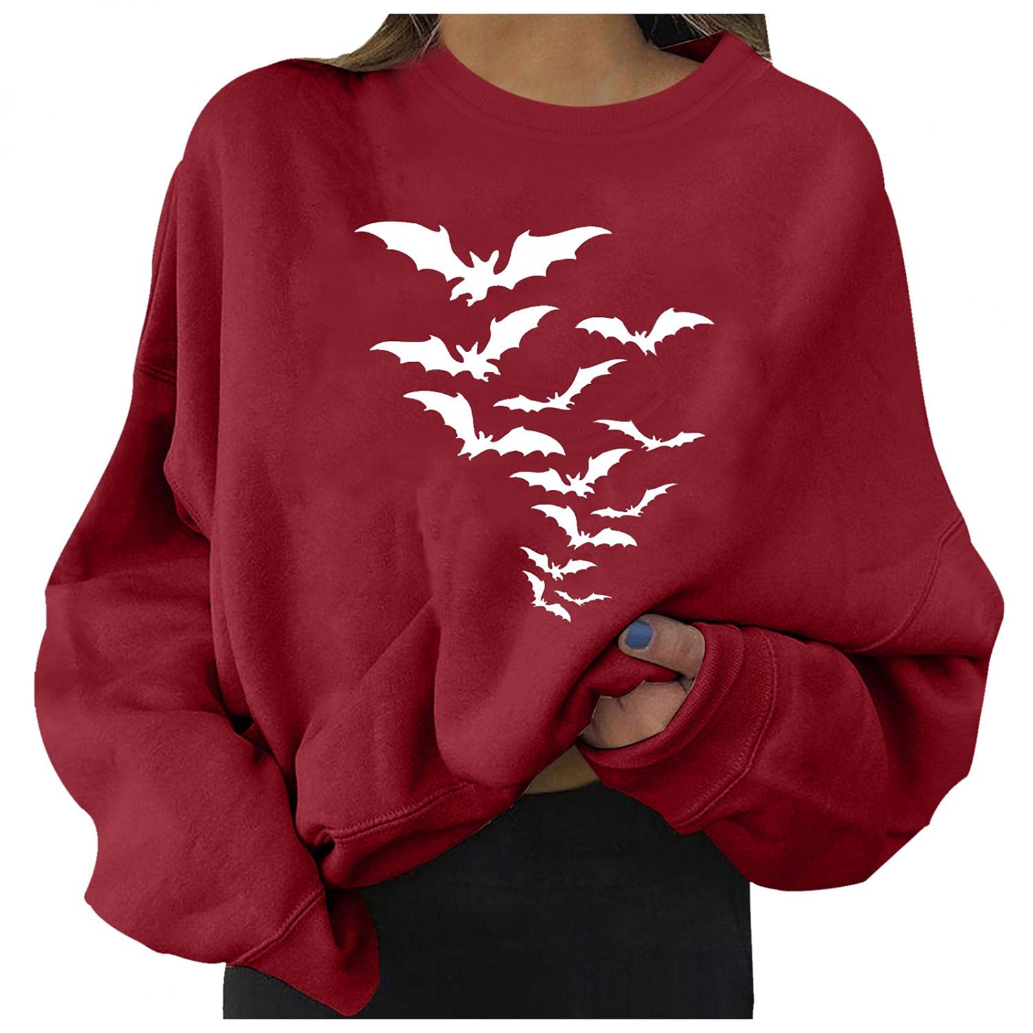 Halloween Graphic Women's Hoodies - Long Sleeve Pullover Hooded Sweatshirt with Cute Pumpkin Design | Casual Funny Sweater Top for Halloween Parties & Fall Outfits