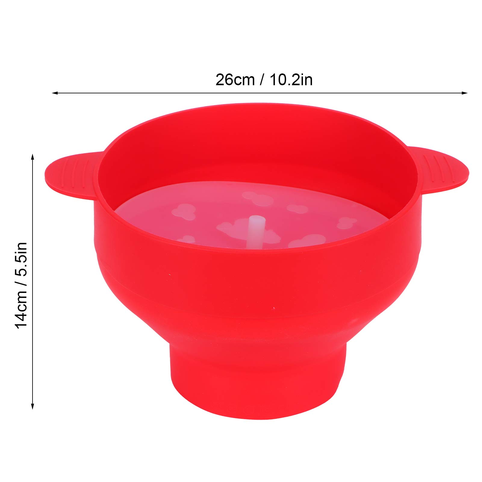 Foldable Microwave Popcorn Maker Bowl with Handle - Hot Air Popcorn Popper for Home, Movie Nights & Parties (Red) - Perfect for Family Snacking & Entertaining