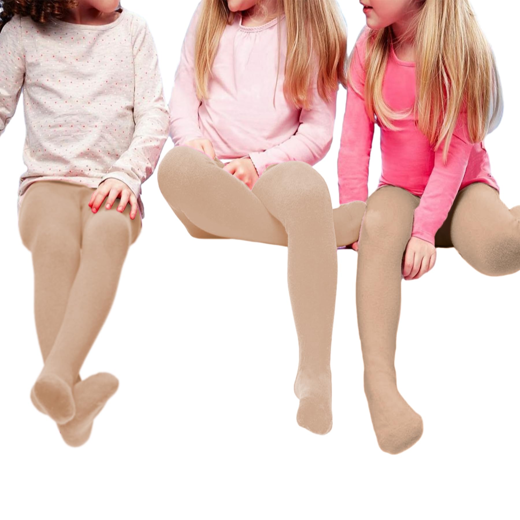 Zando Girls Ballet Tights 3-Pack - Ultra Soft Footed Dance Tights for Toddlers & Kids - Perfect for Ballet Class, Dance Recitals & Gymnastics Practice