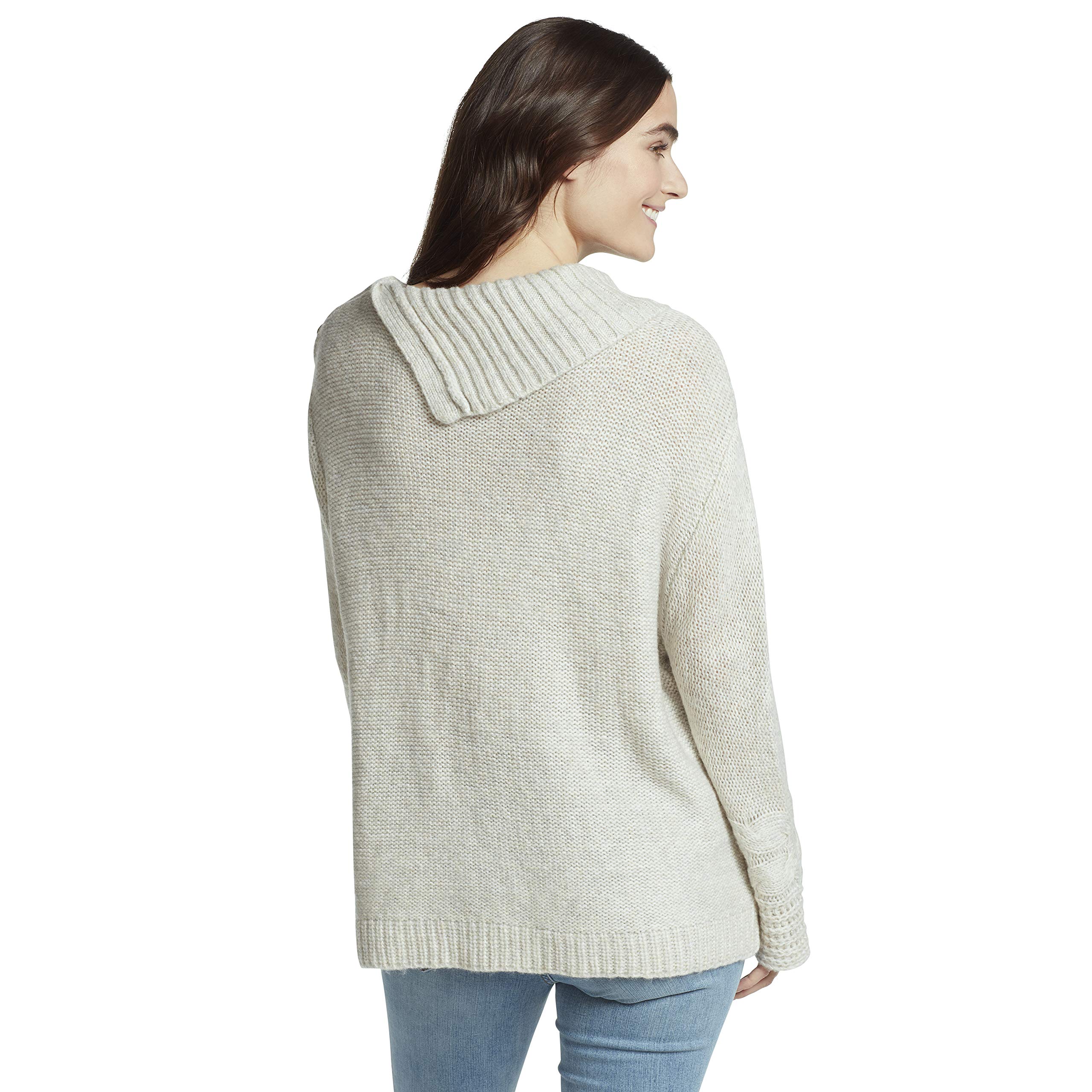 Vintage America Blues Women's Joelie Cable Knit Turtleneck Sweater | Warm Winter Pullover for Casual Outfits & Holiday Parties