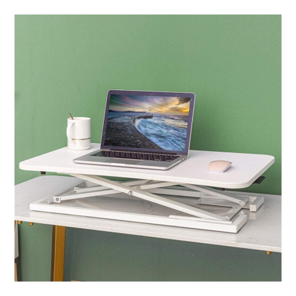 Height Adjustable Workstation Stand Desk Converter - 28.7 Inches Ergonomic Standing Desk Riser for Home & Office - Quick Setup in Seconds (Chrome Finish) - Perfect for Remote Work, Gaming, and Study Spaces
