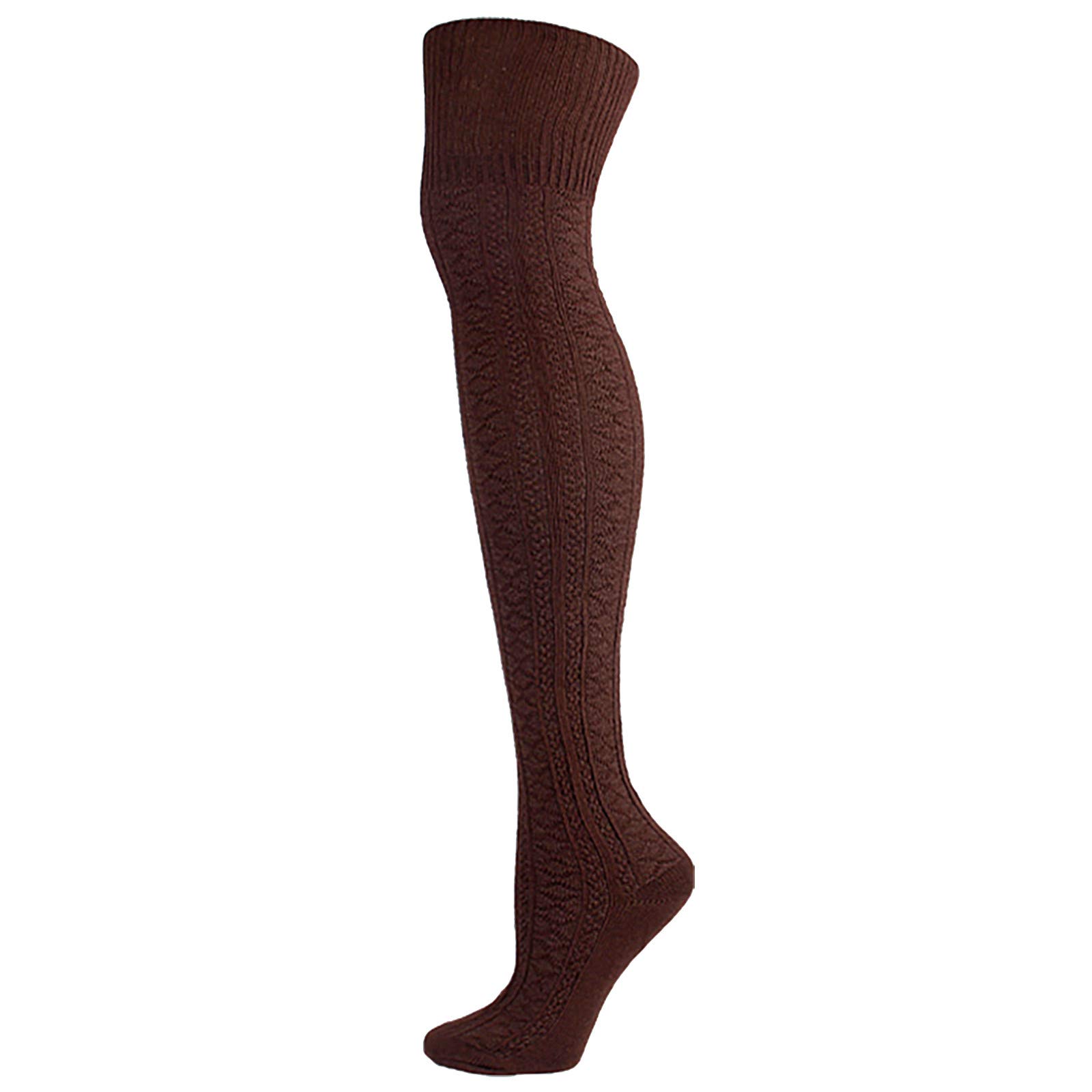 Women's Knee High Cotton Socks - Solid Color Knit Stockings with Arch Support for Comfort & Style - Perfect for Work, Casual Wear & Cold Weather