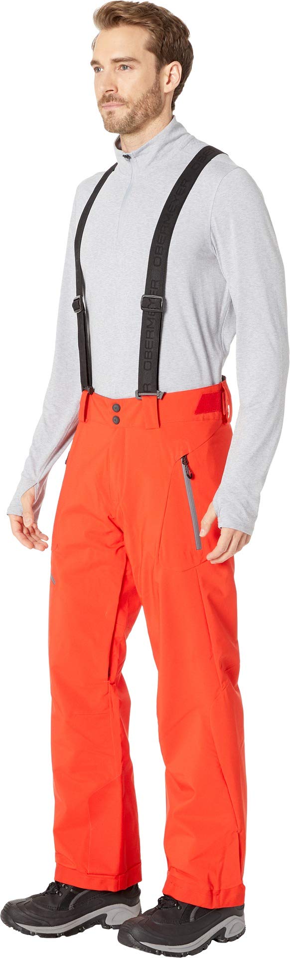 Obermeyer Force Suspender Pants for Men - Red XL - Waterproof Ski & Snowboard Bib Overalls for Winter Sports & Outdoor Activities