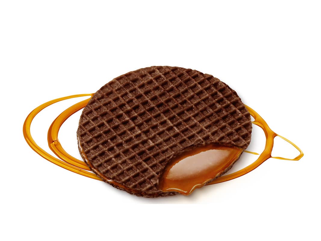 Daelmans Chocolate Caramel Stroopwafels | Dutch Waffle Cookies with Chocolate & Caramel Filling | Authentic Holland Stroopwafels | 10.23oz Pack of 8 | Perfect for Coffee Pairing, Dessert Snacking & Gift Giving