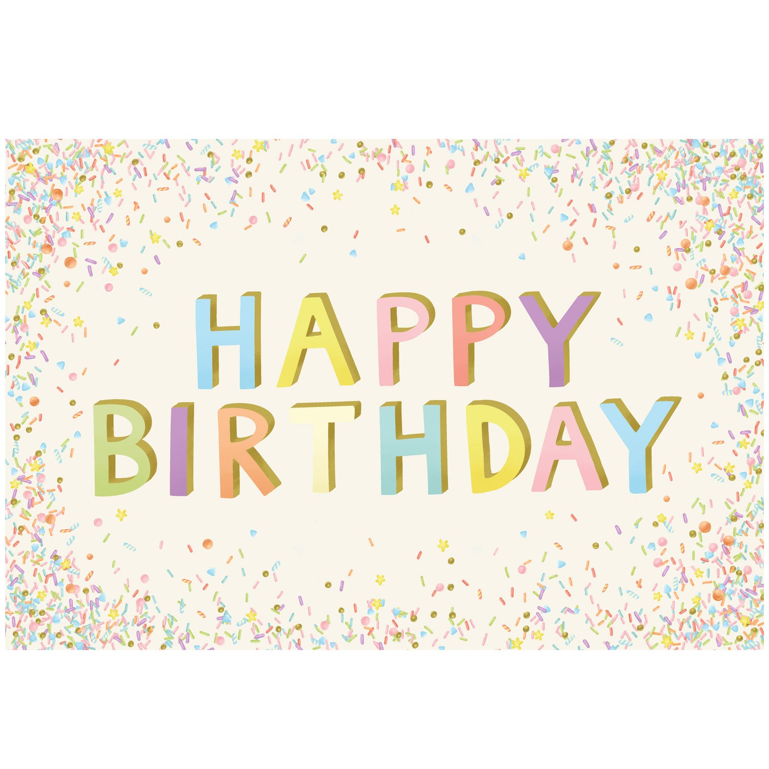 Happy Birthday Sprinkles Placemat - Colorful Party Table Decoration for Birthday Celebrations, Baby Showers & Special Events