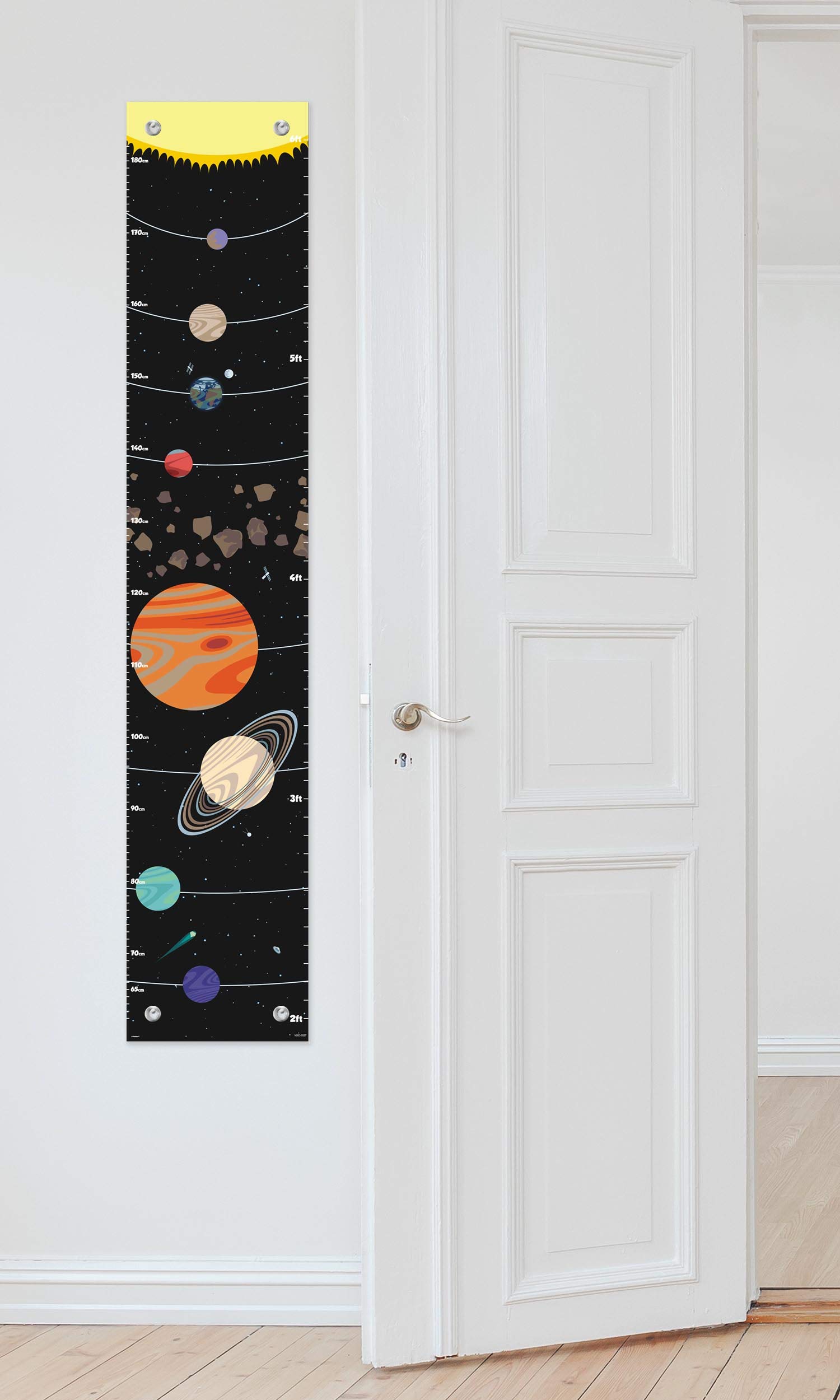 Solar System Growth Chart for Kids - Space Themed Wall Decor & Height Measurement for Children's Bedroom - Perfect for Nursery, Playroom & Homeschool Learning