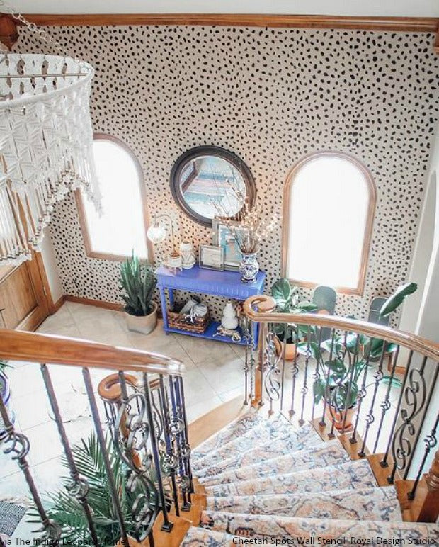 Cheetah Spots Wall Stencil - Reusable DIY Painting Template for Home Decor, Kids Room & Nursery - Create Wild Animal Prints on Walls, Furniture & Crafts