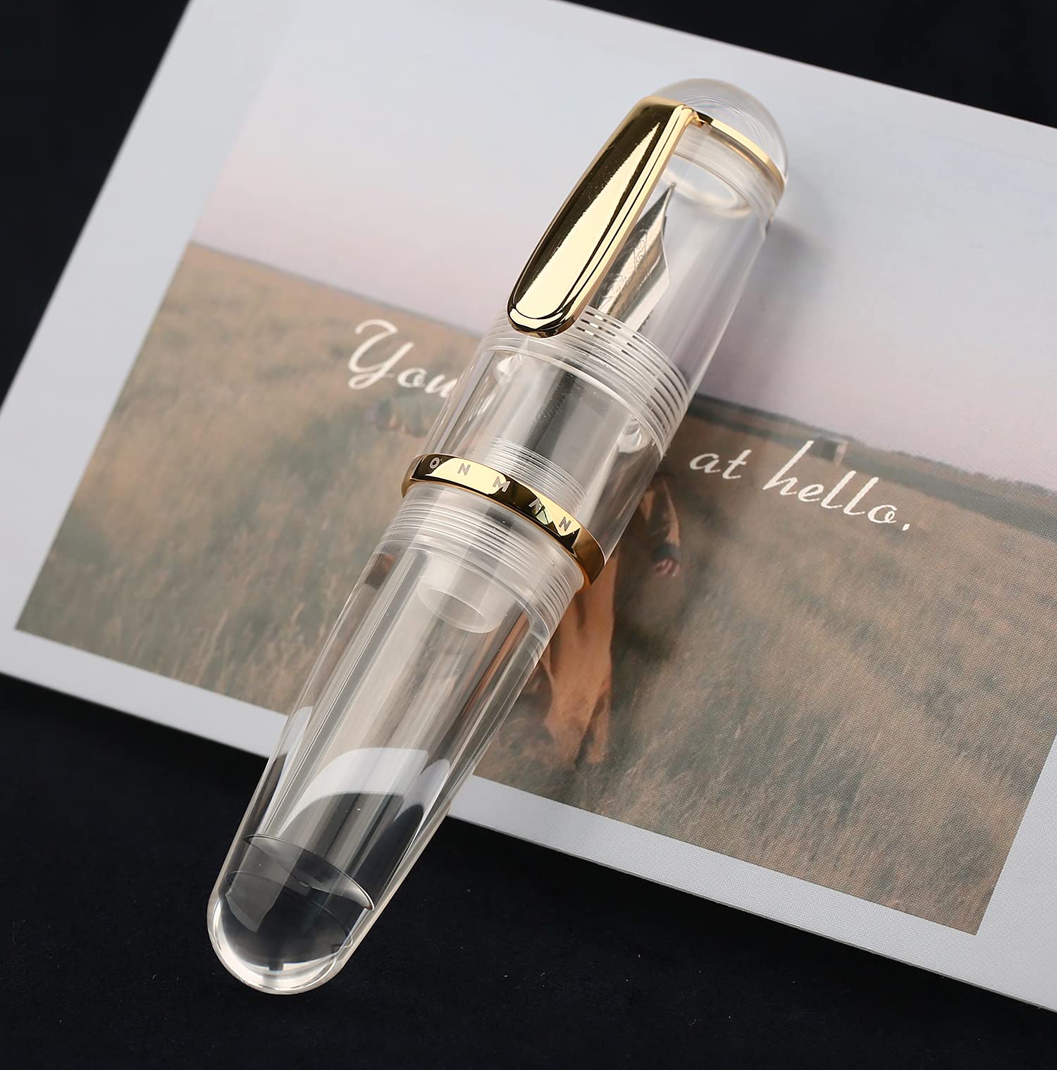 Q1 Mini Fountain Pen - Transparent Acrylic Eyedropper Pen with Medium Nib | Compact Travel Writing Set for Journaling, Note Taking & Gift Giving