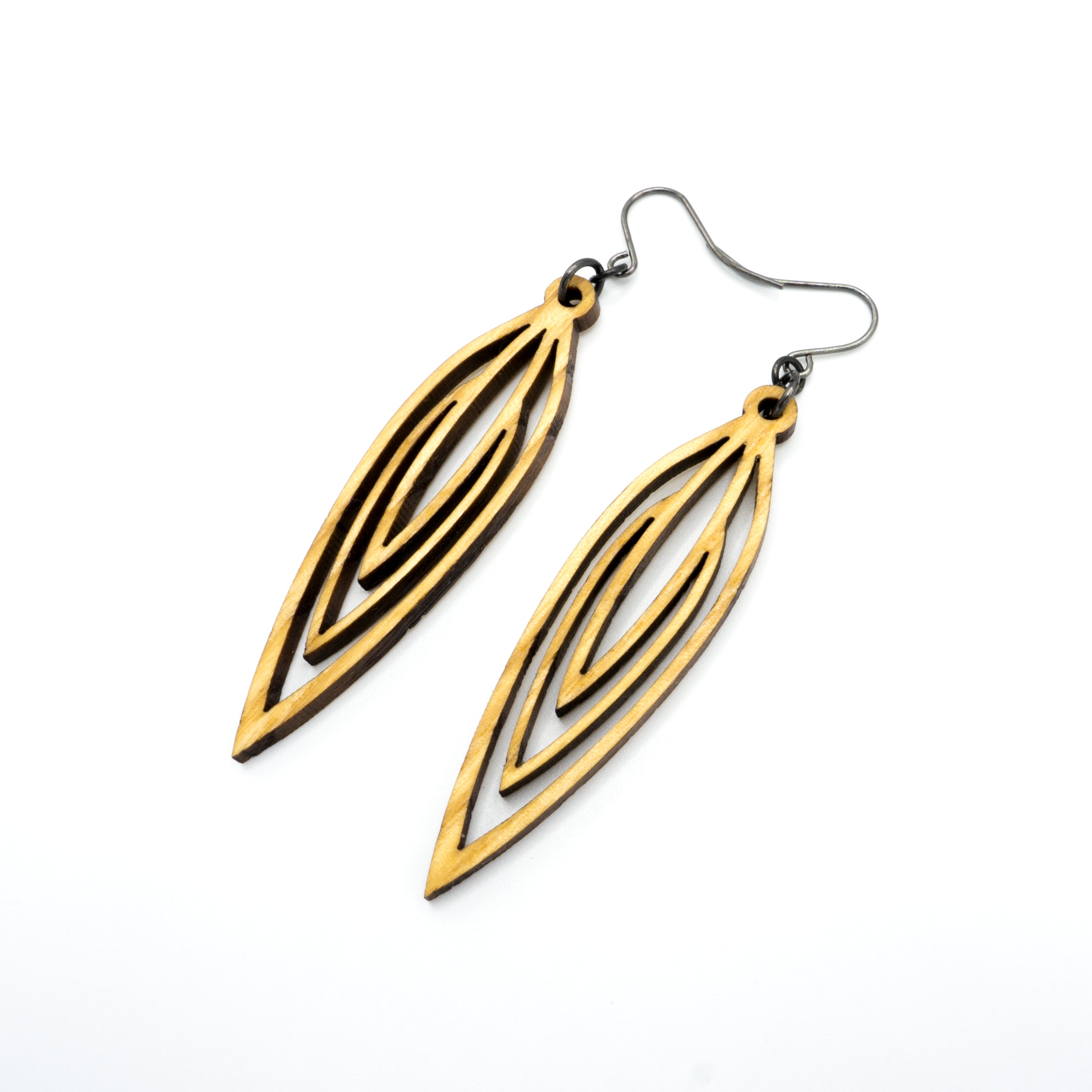 Totem 01 [S] Wooden Earrings - Handcrafted Ash Wood Bohemian Style Jewelry for Women | Perfect for Festivals, Parties and Boho Fashion Outfits