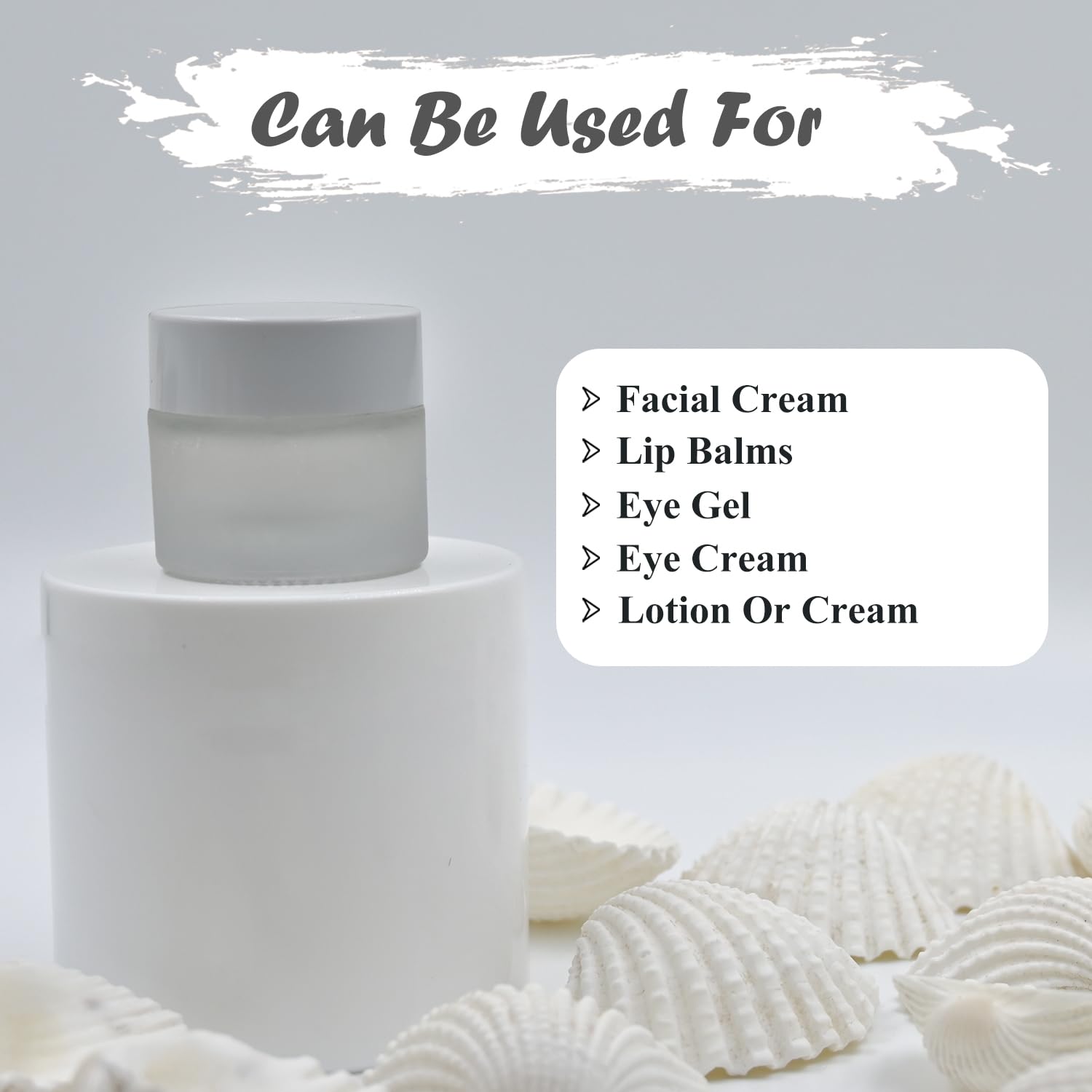 10g Clear Frosted Round Empty Glass Cosmetic Jars with White Cap & Inner Lids - Perfect for Creams, Balms, Face Scrubs & Body Lotions | Ideal for DIY Skincare, Travel Containers & Gift Packaging (Pack of 3)