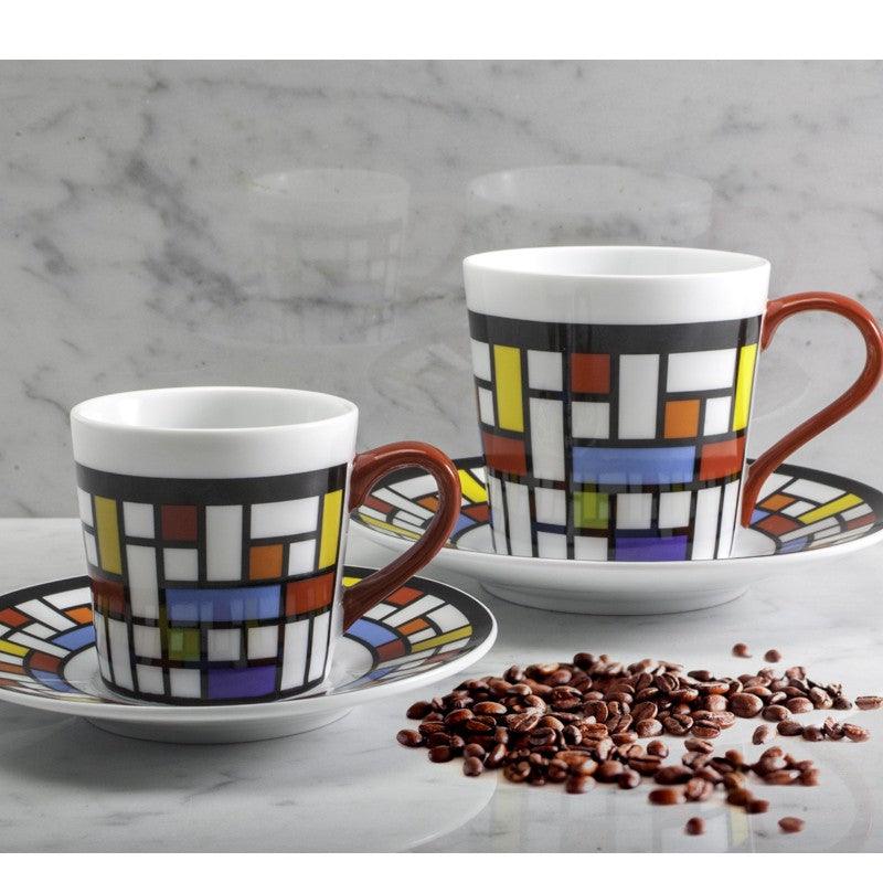 Premium BIA 7.5 Oz. Cappuccino Cup & Saucer Set - Elegant Porcelain Coffee Cups for Espresso, Latte & Tea - Perfect for Home, Cafe & Restaurant Use (Model 4320509AS)