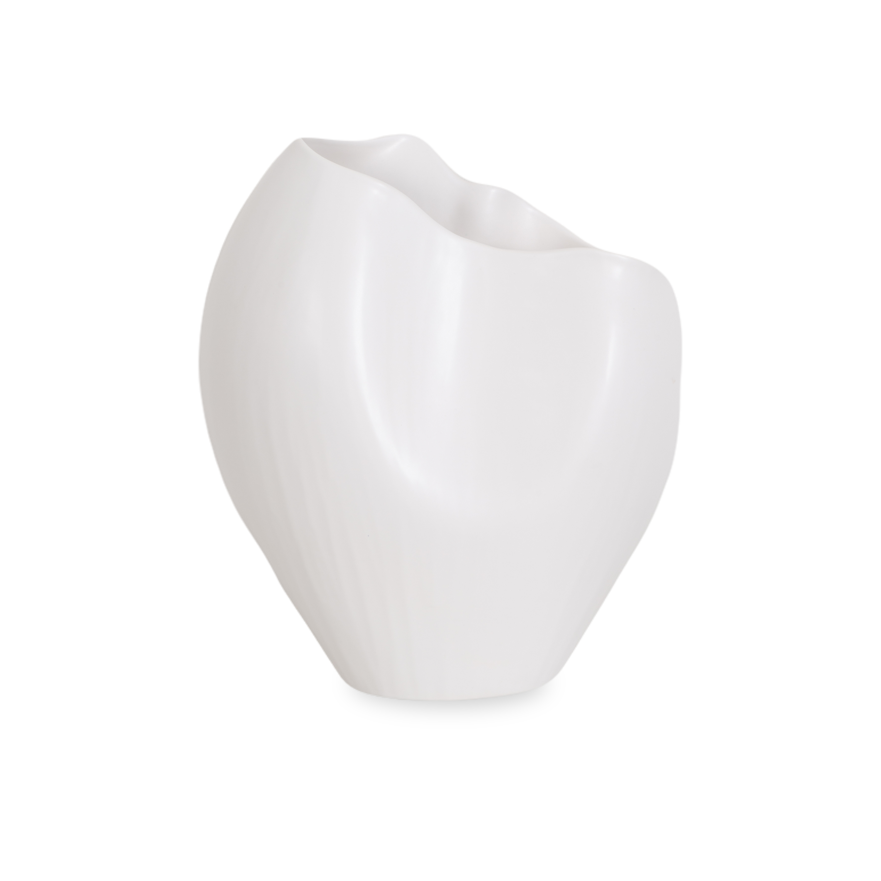 Elegant White Horn Vase - Modern Home Decor for Living Room, Dining Table & Wedding Centerpieces - Handcrafted Ceramic Flower Vase for Fresh & Artificial Floral Arrangements