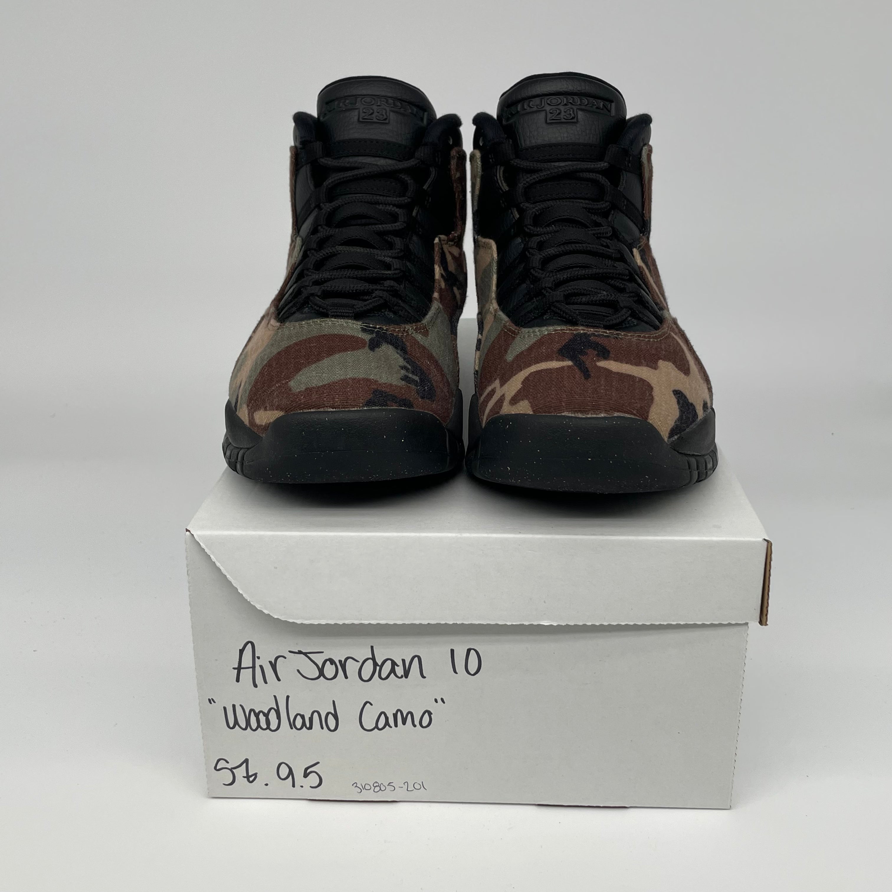 AIR JORDAN 10 Retro Sneakers - Woodland Camo Men's Size 9.5 (310805-201) - Basketball Shoes for Streetwear & Casual Outfits