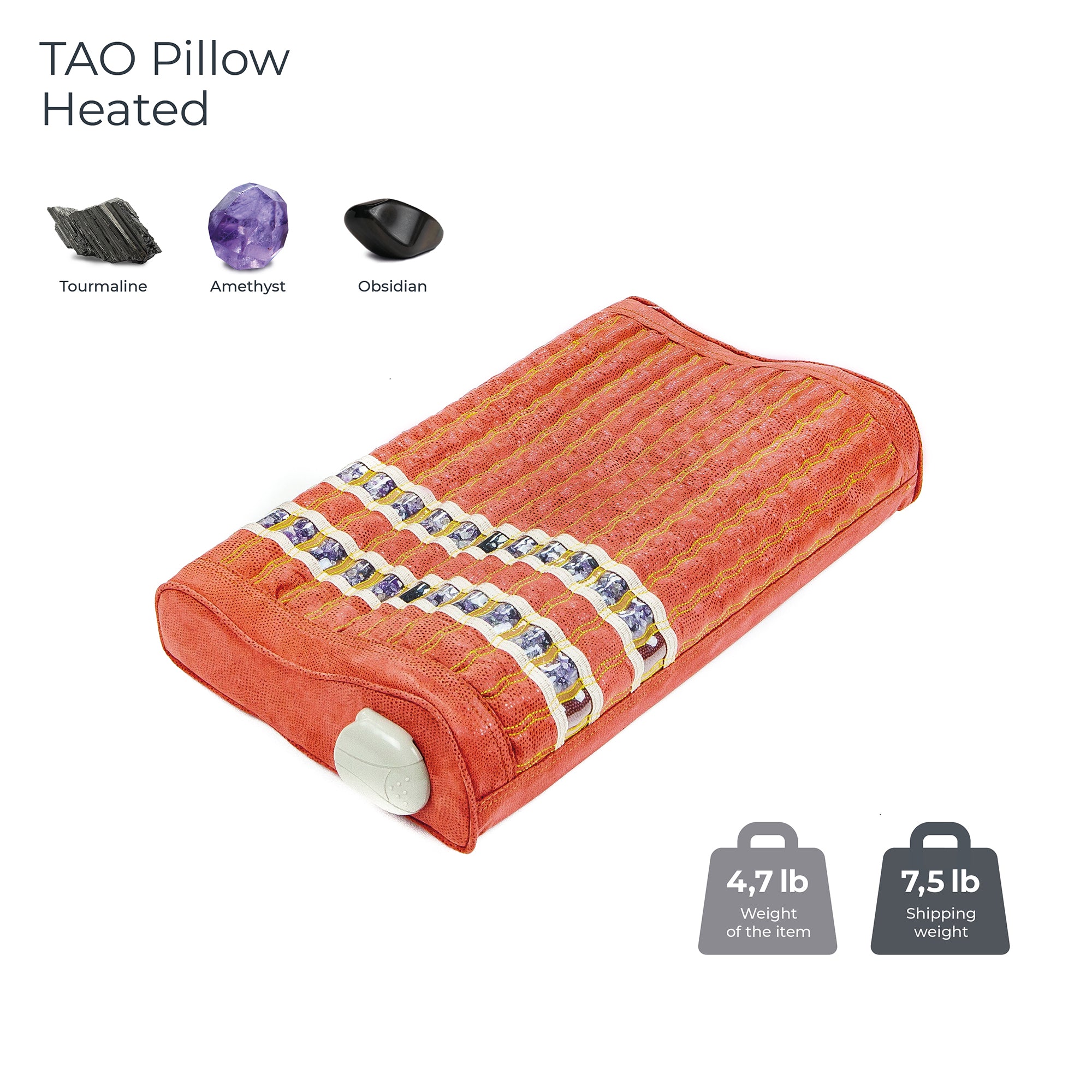 HealthyLine TAO Mat Pillow with Far Infrared Heat Therapy - Relieve Neck & Back Pain for Home, Office & Travel Use