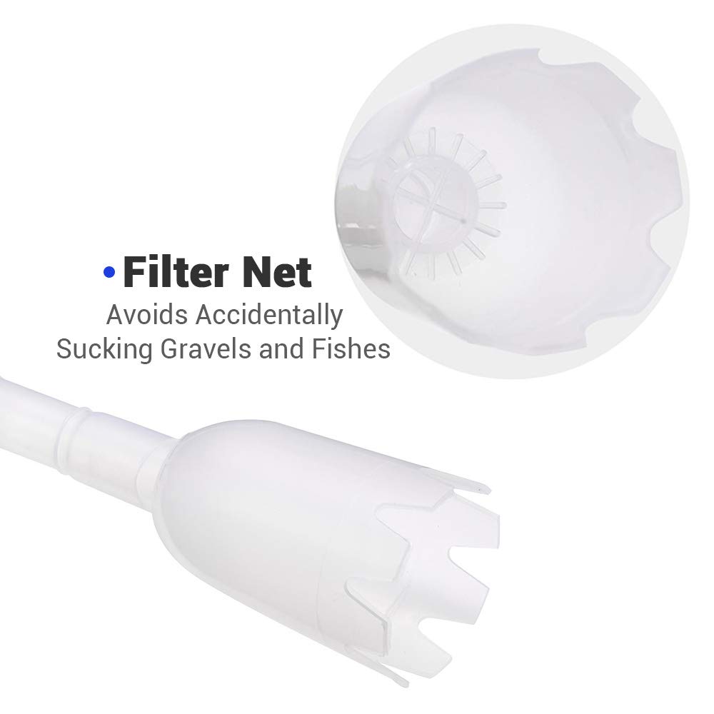 Yescom Aquarium Fish Tank Gravel Cleaner - Long Nozzle Siphon Vacuum Pump for Water Changing & Filter Maintenance - Perfect for Freshwater & Saltwater Tanks, Fish Bowl Cleaning, and Aquarium Substrate Maintenance