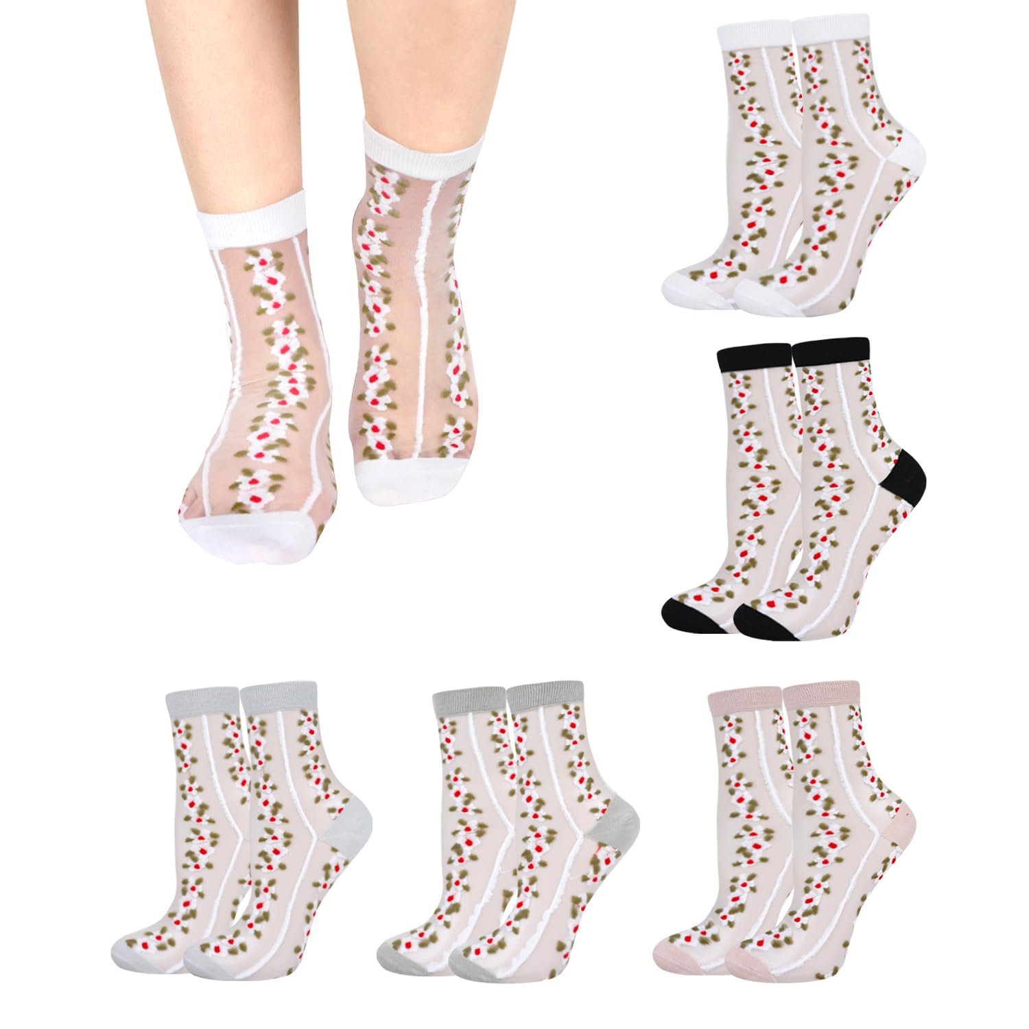 Sheer Transparent Nylon Socks for Women - Summer Mesh Socks for Daily Wear