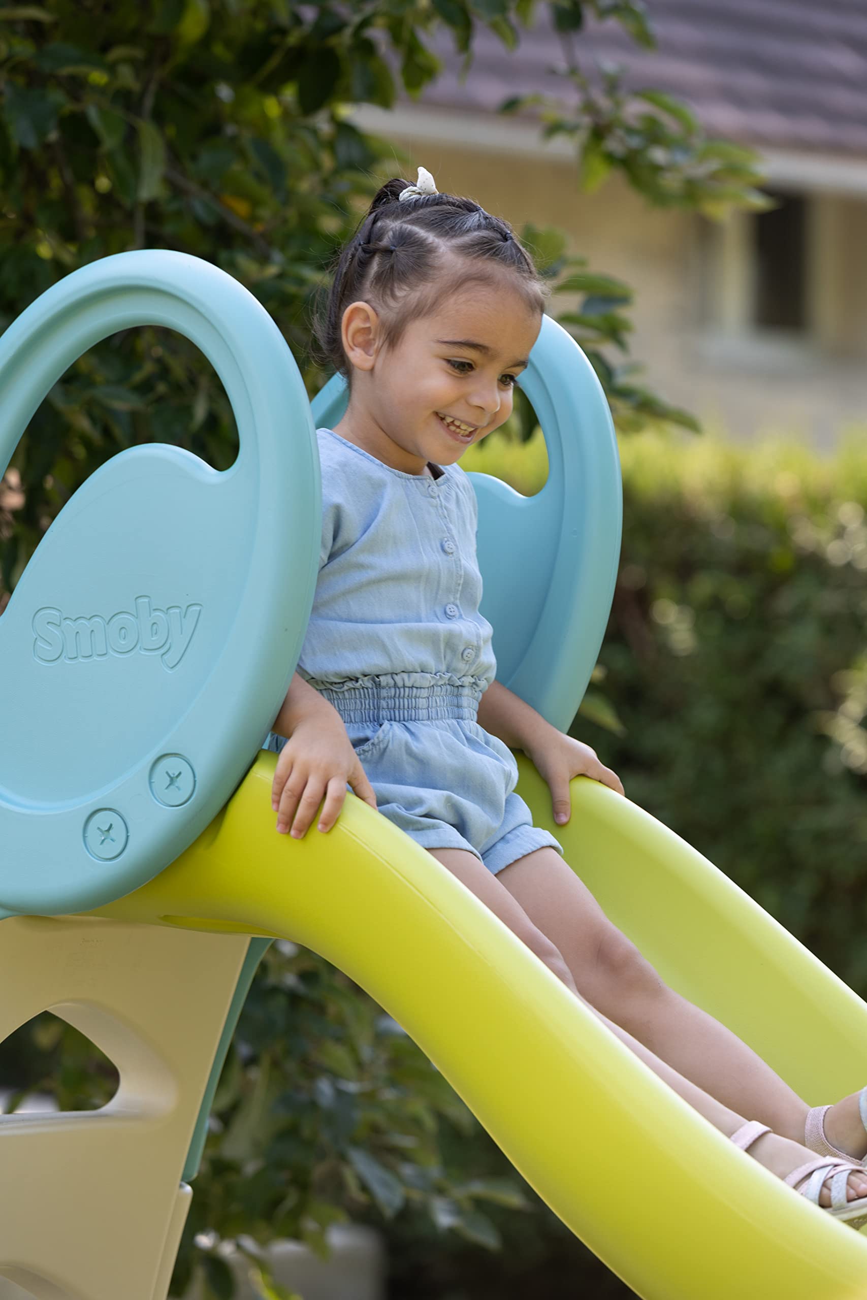 Smoby Super Megagliss 2-in-1 Convertible Slide - 5.6ft or 11.8ft Ramp Length with Triple Wave Design, UV Protection & Non-Slip Steps - Outdoor Water Slide for Kids Ages 2+ (7600820200) - Perfect for Backyard Play, Summer Fun, and Family Gatherings