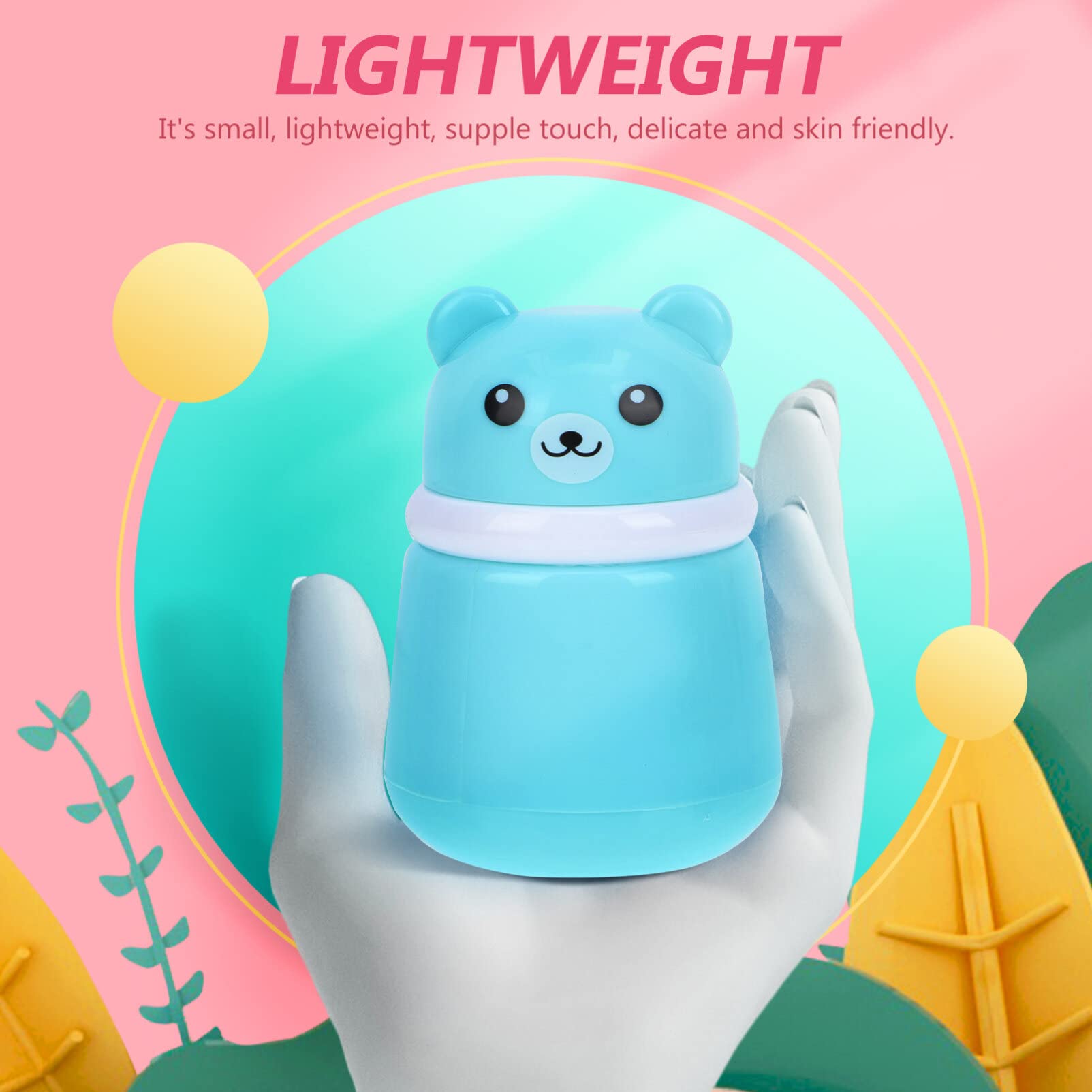 SOLUSTRE Puff Box - Cute Cartoon Bear-Shaped Empty Talcum Powder Container for Baby Care | Baby Body Powder Sponge Storage Case | Perfect for Nursery, Baby Shower Gifts & Travel (Blue)
