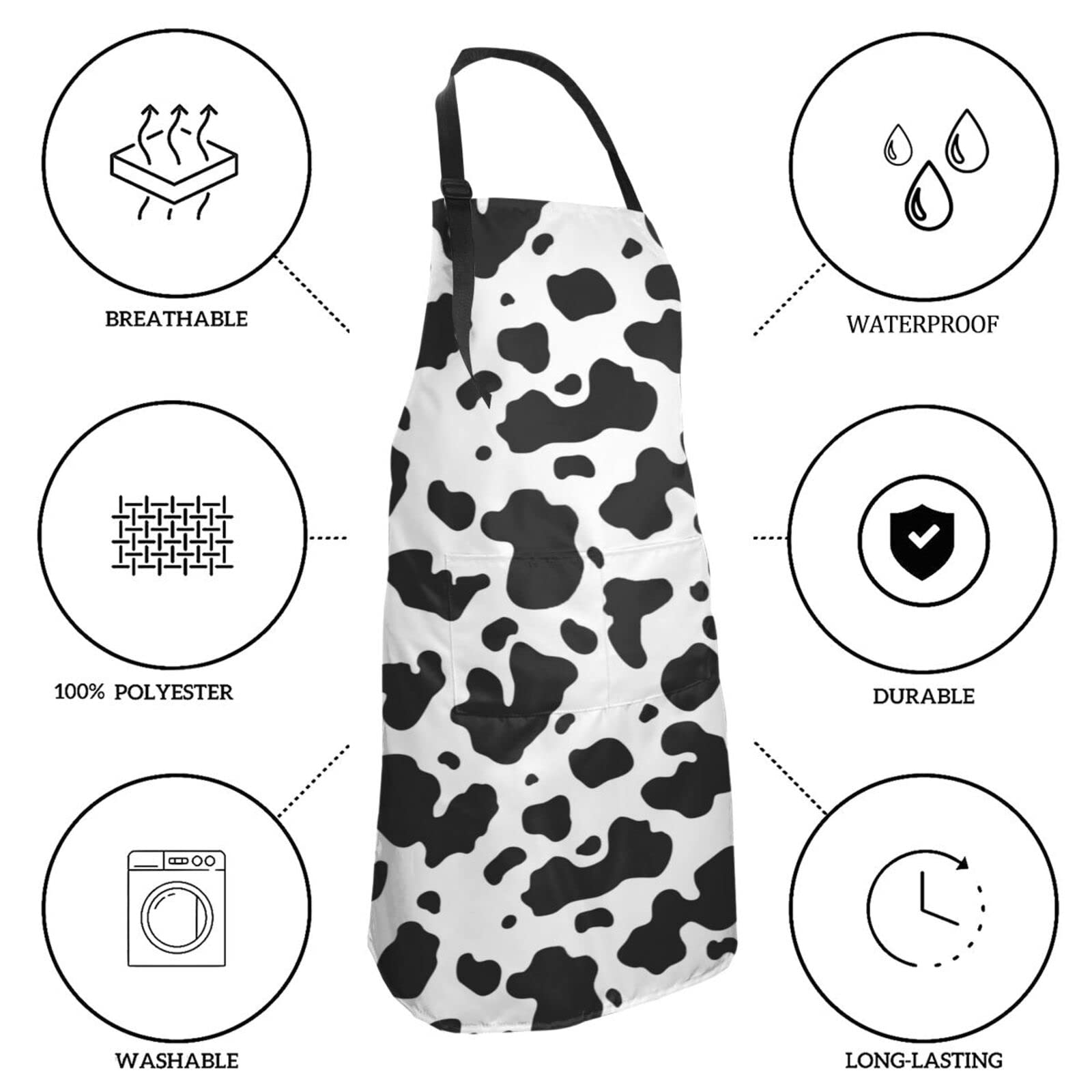 Funny Waterproof Adjustable Aprons for Cooking & BBQ - Decorative Kitchen Chef Bibs with 2 Pockets - Perfect Gift for Women & Men - Ideal for Grilling, Baking & Home Kitchen Use