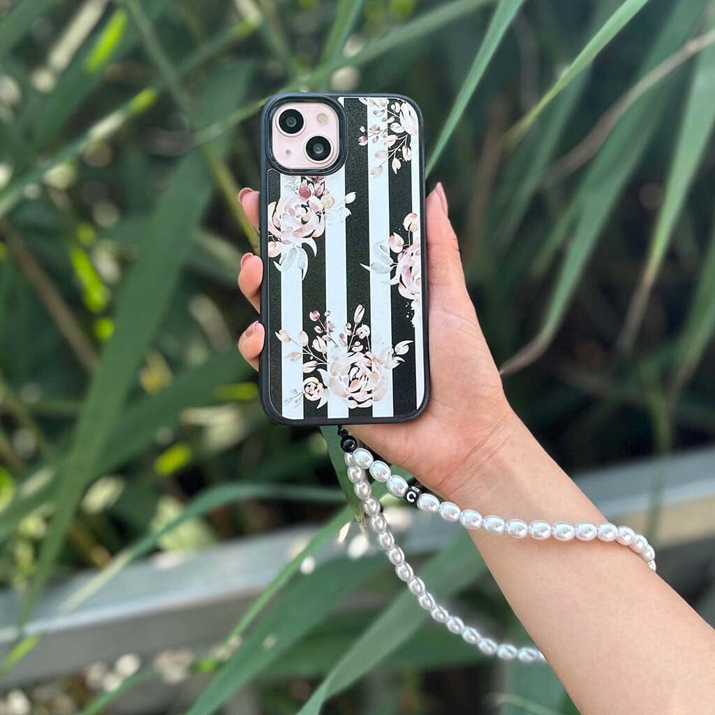 Premium iPhone 15 Case with MagSafe - Elegant Black Floral Design | Slim Protective Cover for Everyday Use, Work & Travel