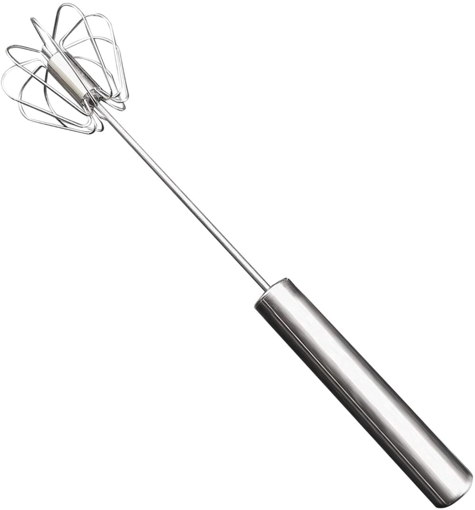 Stainless Steel Hand Push Egg Whisk - Mini Rotary Egg Beater for Baking, Cooking & Mixing - Non-Electric Silent Blender for Whisking, Beating & Stirring - Perfect for Home Kitchen, Camping & Small Spaces