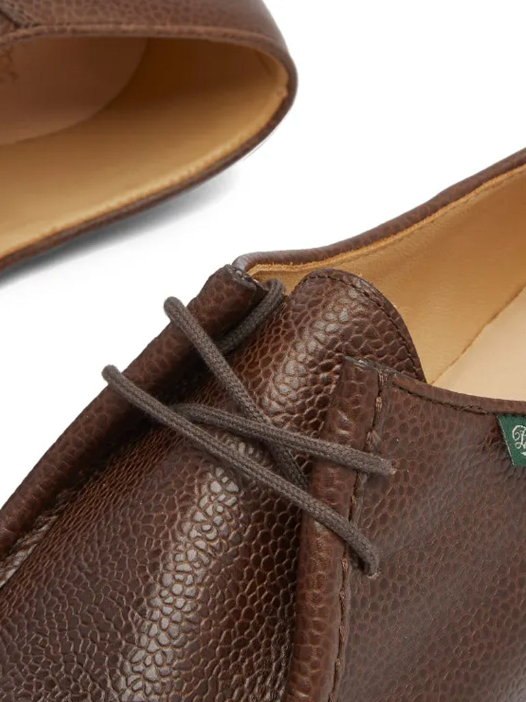 Paraboot Michael Ebony Grain Leather Shoes for Men - Classic French Style Casual & Dress Footwear - Perfect for Office, Travel & Everyday Wear