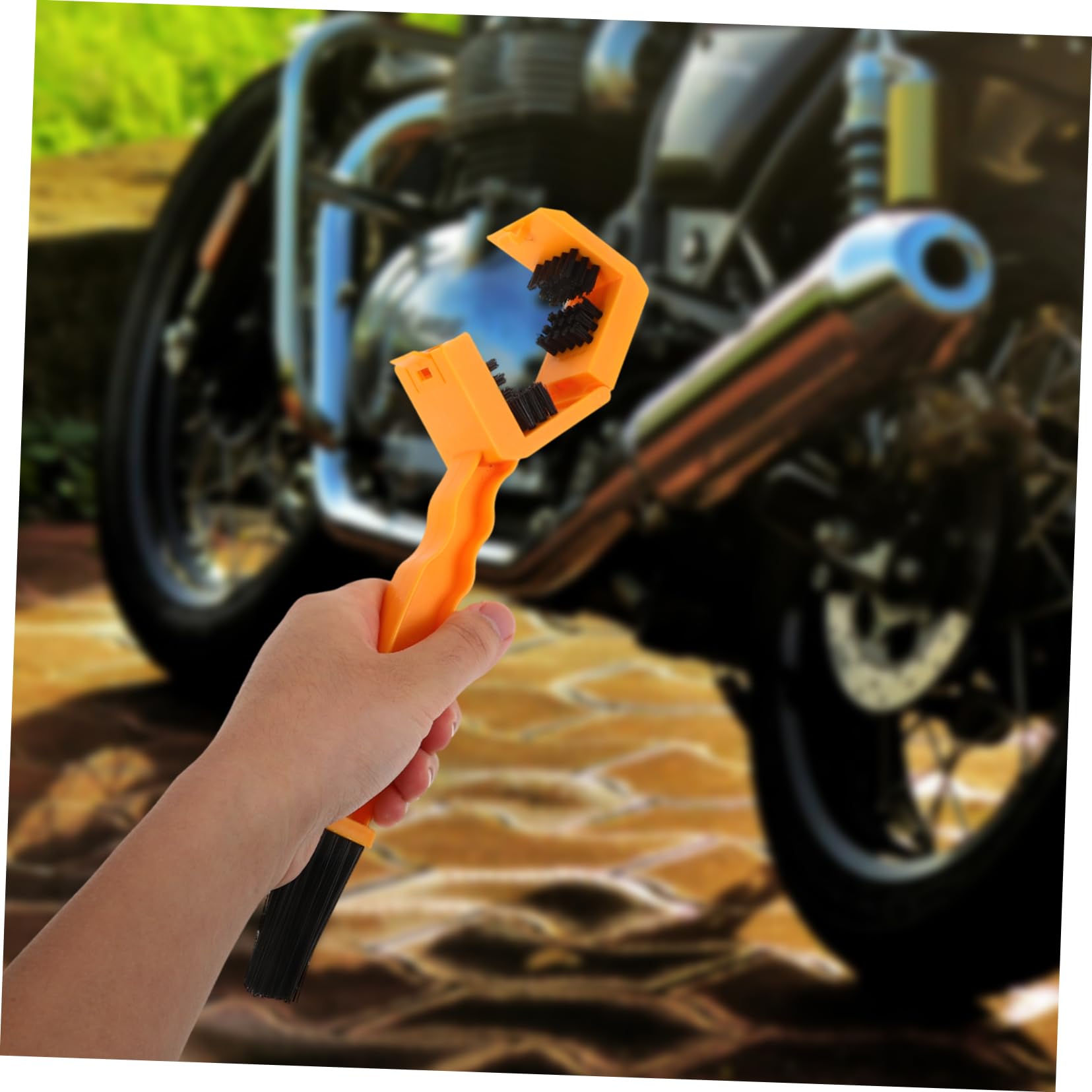 Bike Chain Cleaner Brush Set - Durable Motorcycle Chain Cleaning Tool with Toothbrush Design - Perfect for Bicycle & Motorcycle Maintenance, DIY Repair, and Outdoor Riding Gear Care
