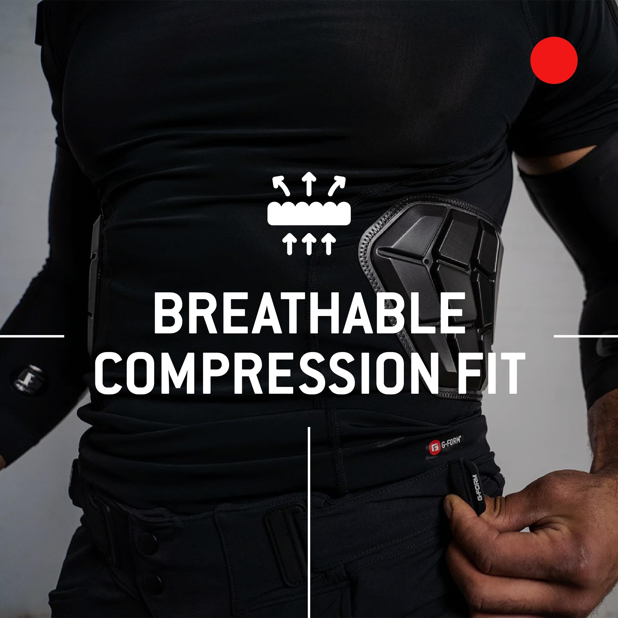 G-Form Pro-X3 Men's Short Sleeve Protective Baselayer Shirt - Breathable Padded Compression Undershirt for Cycling, Mountain Biking & Motorcycle Riding - Moisture Wicking Performance Shirt for Sports & Outdoor Activities