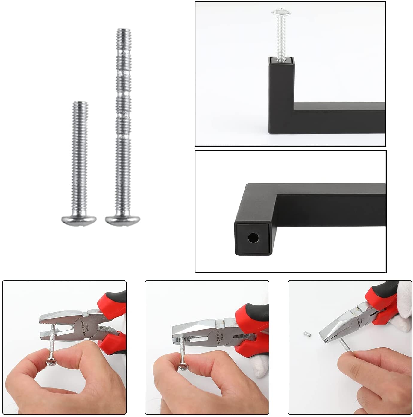 Homdiy 15 Pack Black Cabinet Pulls - Square Kitchen Cabinet Handles, Matte Black Drawer Pulls with 5'' Hole Centers - Modern Hardware for Kitchen Cabinets, Dressers & Furniture (Easy Installation, Durable Finish)