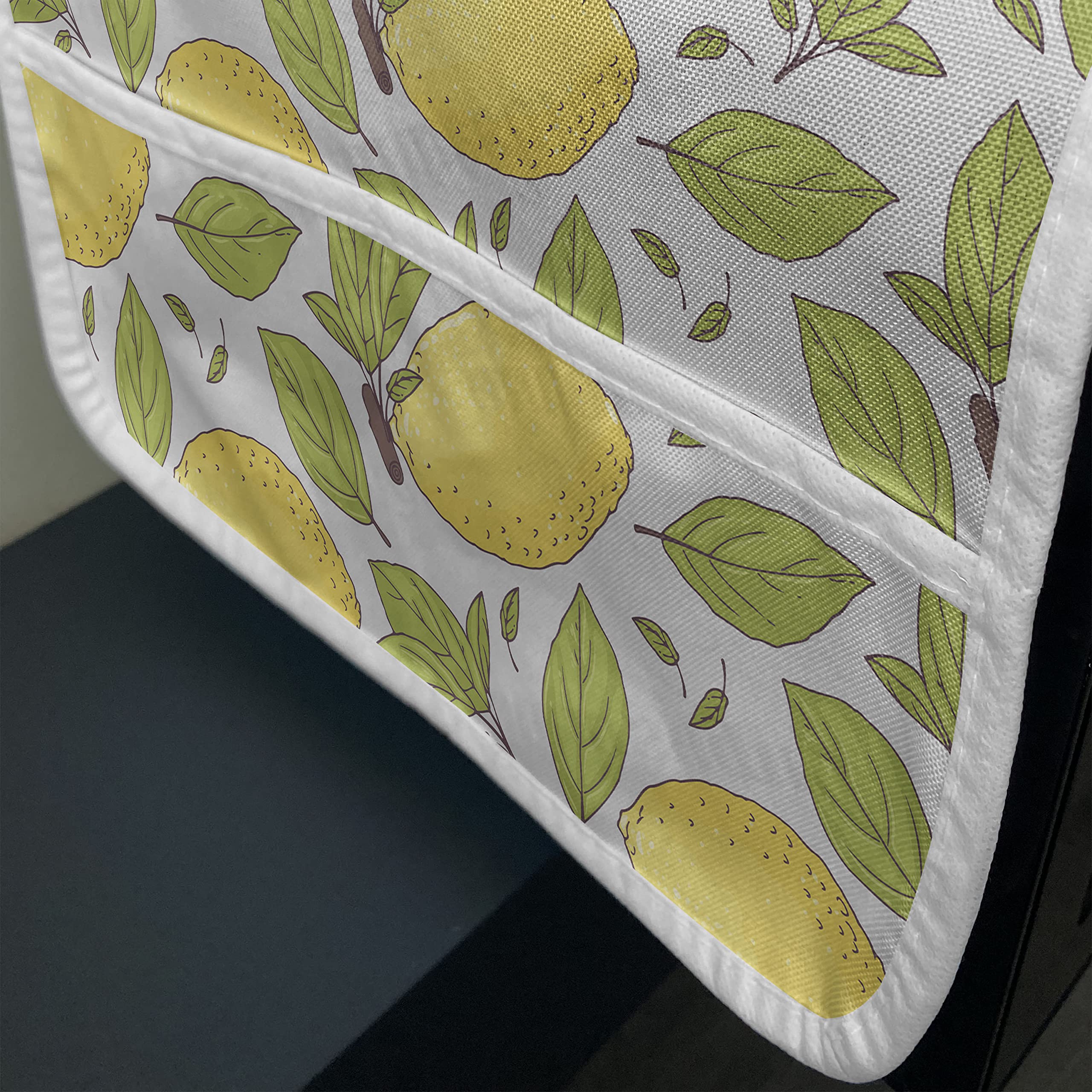 Ambesonne Microwave Cover - Water Resistant Lemonade Fruit & Leaves Design, 36