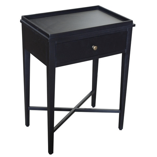 Stylish Briar Black Nightstand - Modern Bedside Table with Drawer for Bedroom, Living Room, or Office - Perfect for Storage & Decor