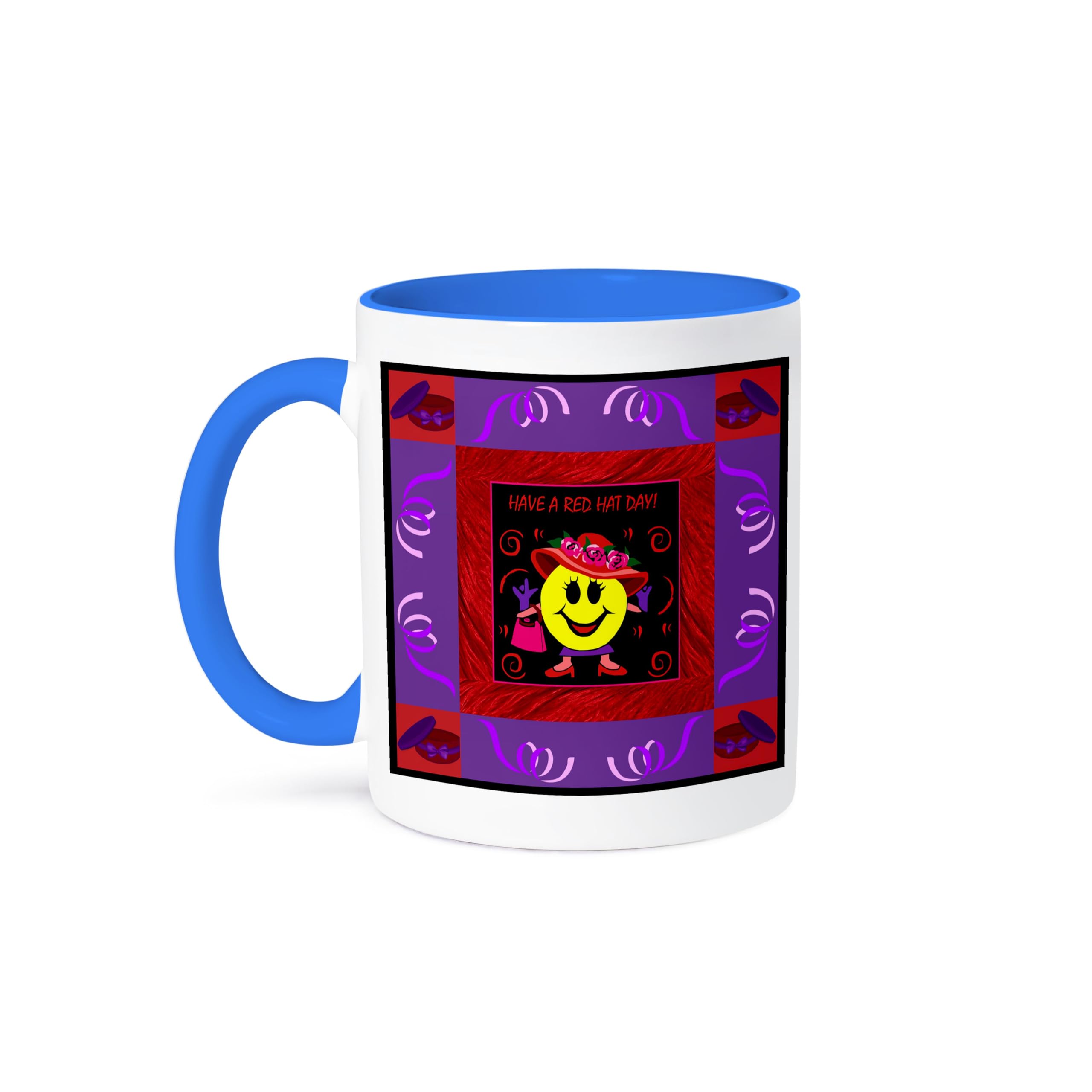 3dRose 15oz Funny Coffee Mug - Red Hat Day Design for Red Hatters | Novelty Gift for Coffee Lovers | Perfect for Office Use, Gifts & Tea Time